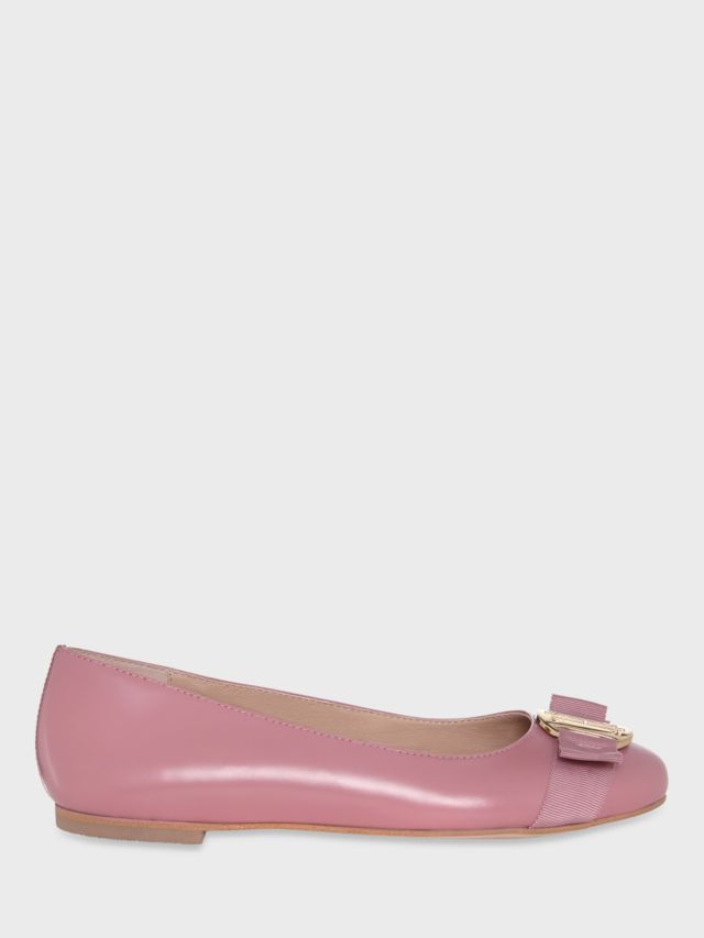 Hobbs Cristie Flat Leather Pumps, Dusty Rose, 3