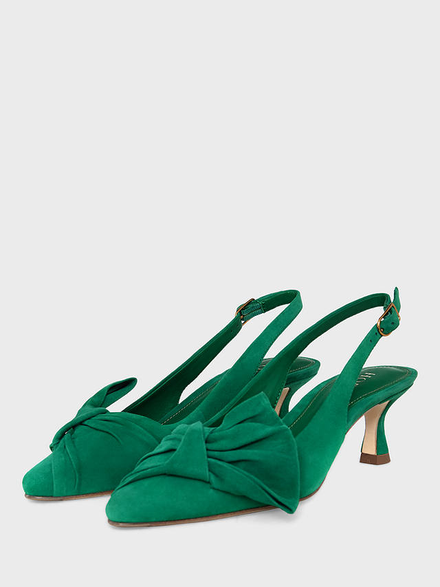 Hobbs Francis Slingback Suede Court Shoes, Meadow Green at John Lewis ...