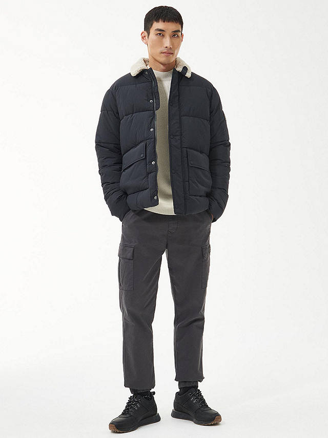 Barbour International Auther Deck Quilted Jacket, Black at John Lewis ...