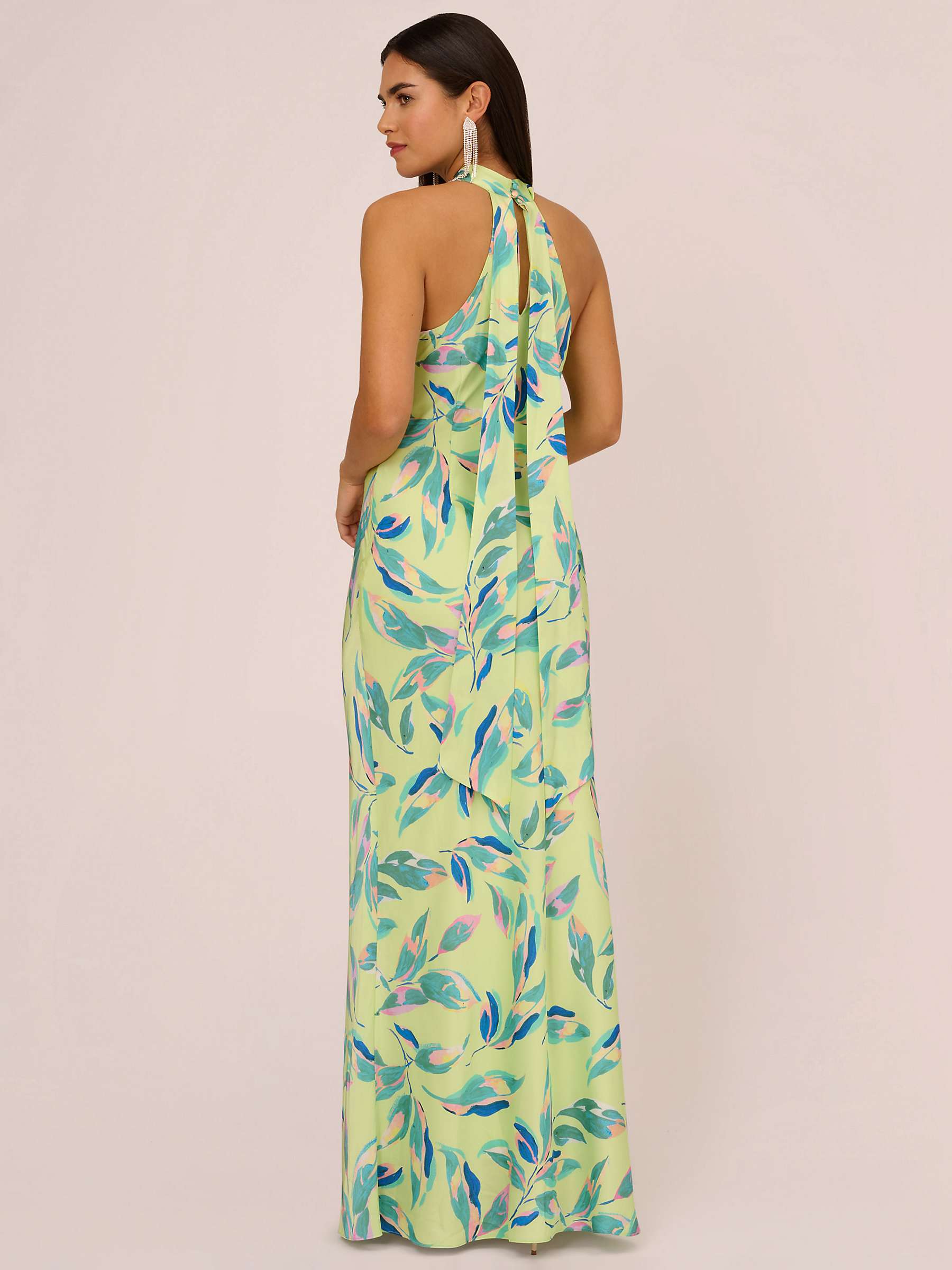 Buy Adrianna Papell Halter Neck Maxi Dress, Green/Multi Online at johnlewis.com