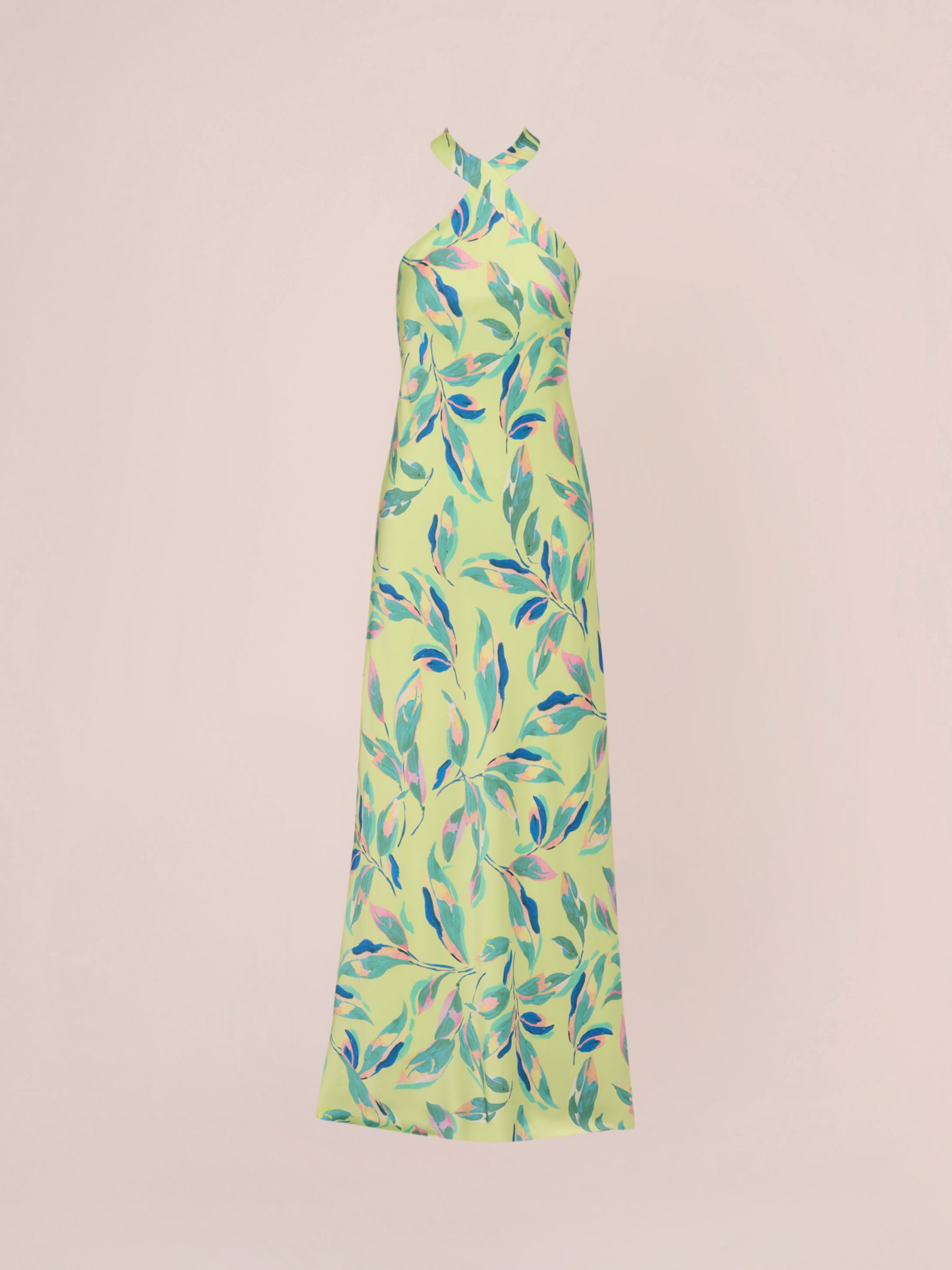 Adrianna Papell Halter Neck Maxi Dress Green Multi at John Lewis