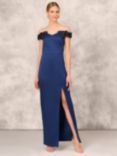 Aidan Mattox by Adrianna Papell Portrait Column Gown Dress, Navy