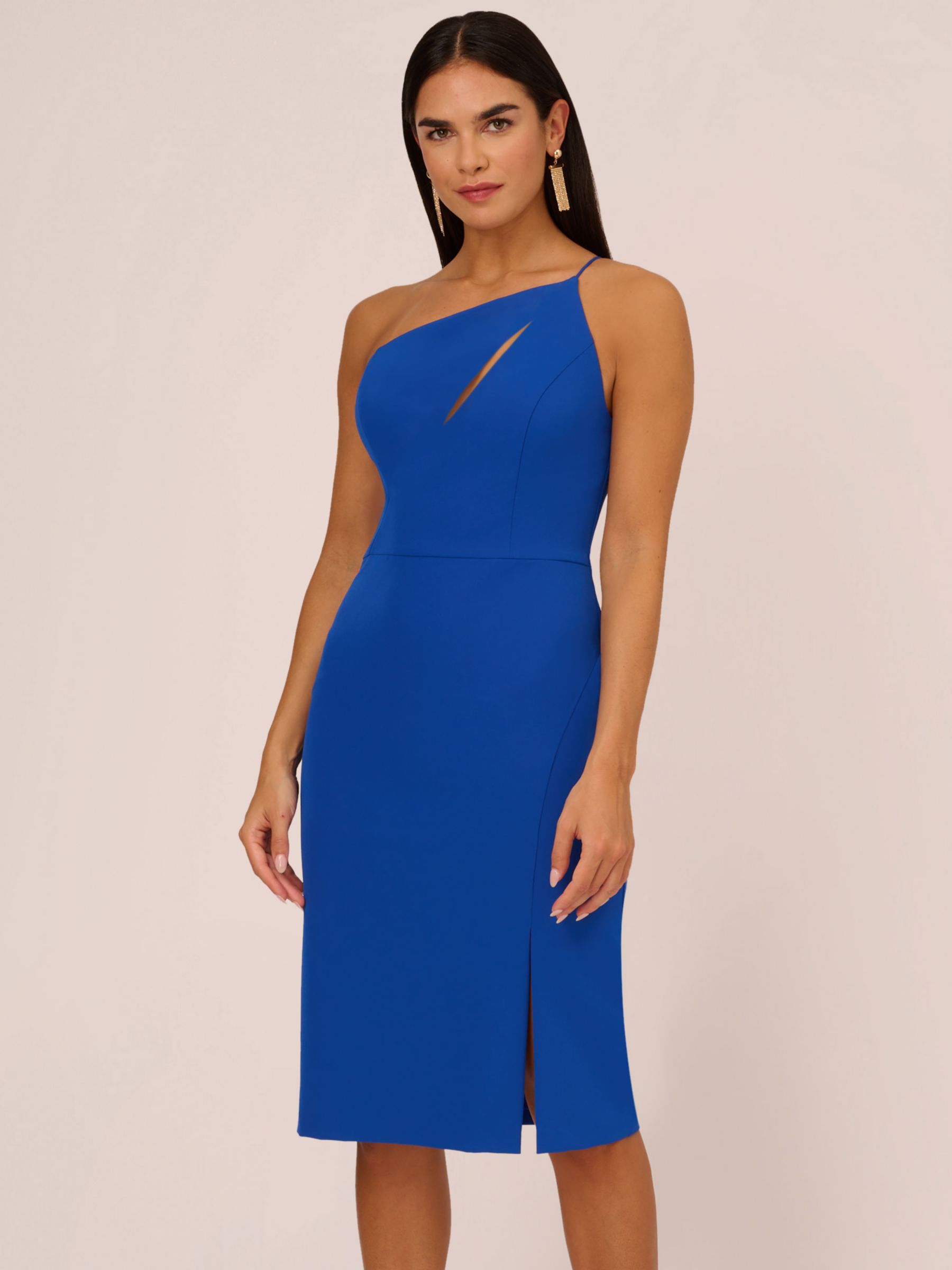Buy Aidan by Adrianna Papell Knit Crepe On Shoulder Dress, Royal Sapphire Online at johnlewis.com