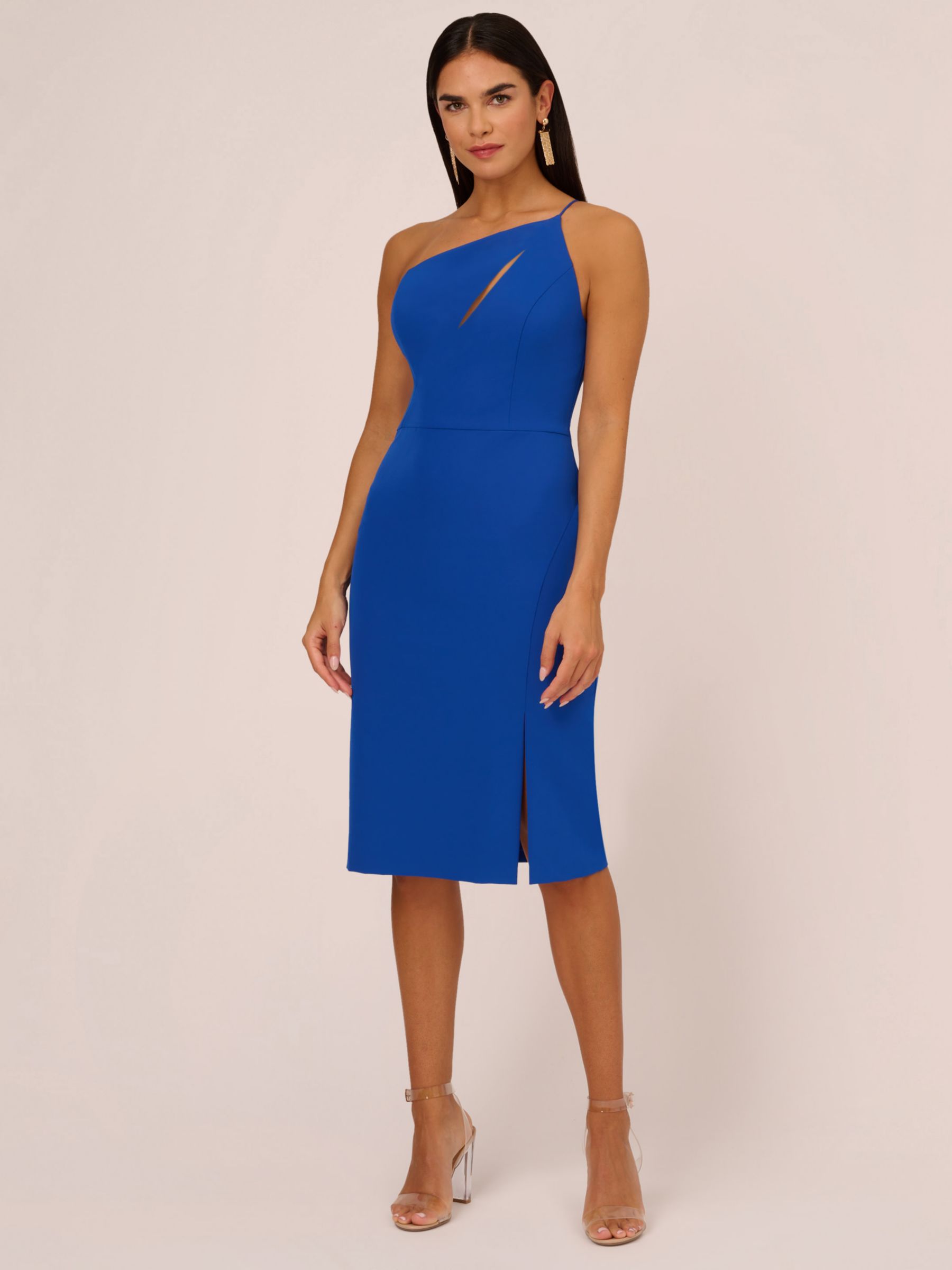 Aidan by Adrianna Papell Knit Crepe On Shoulder Dress, Royal Sapphire ...
