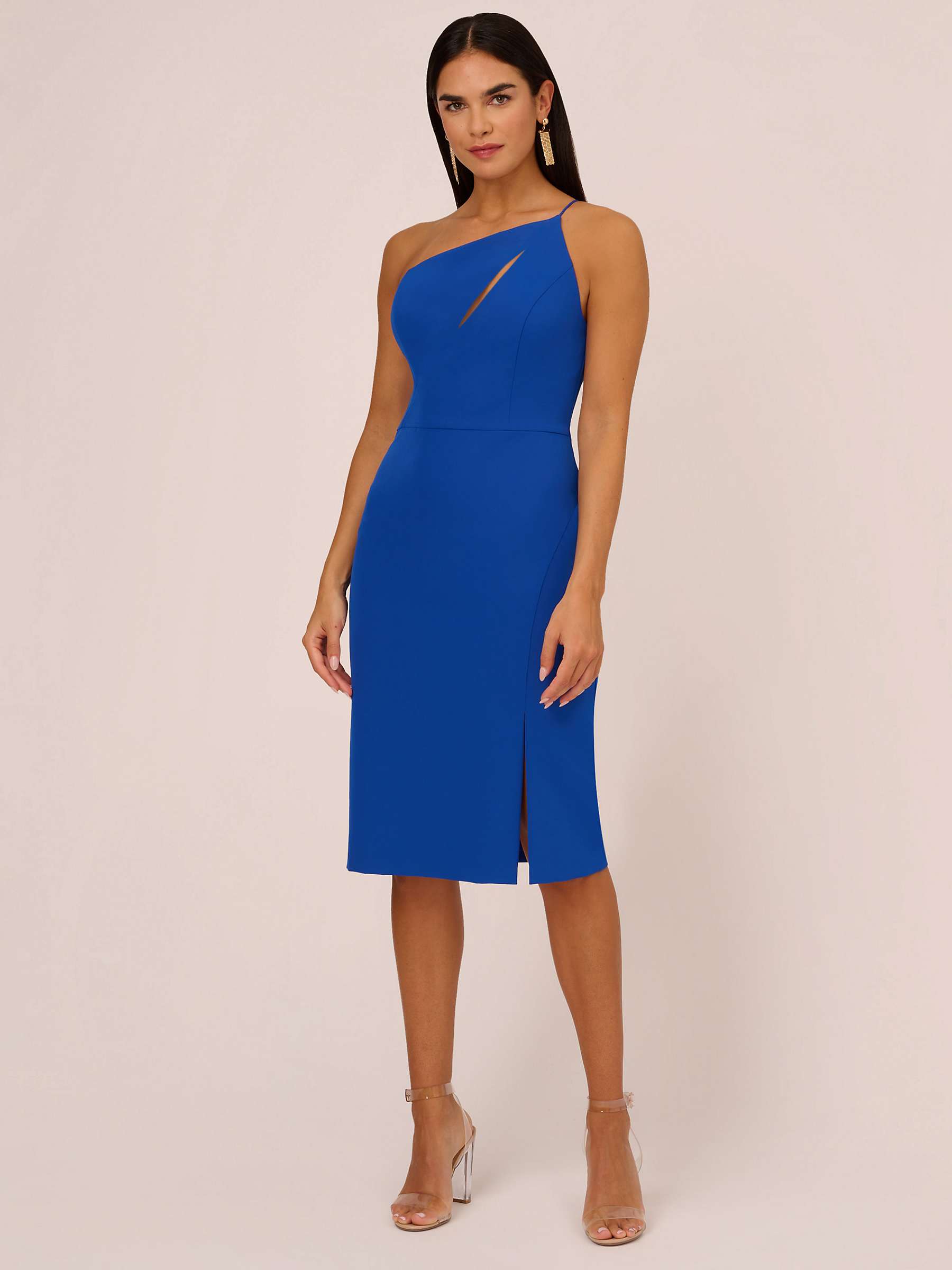 Buy Aidan by Adrianna Papell Knit Crepe On Shoulder Dress, Royal Sapphire Online at johnlewis.com