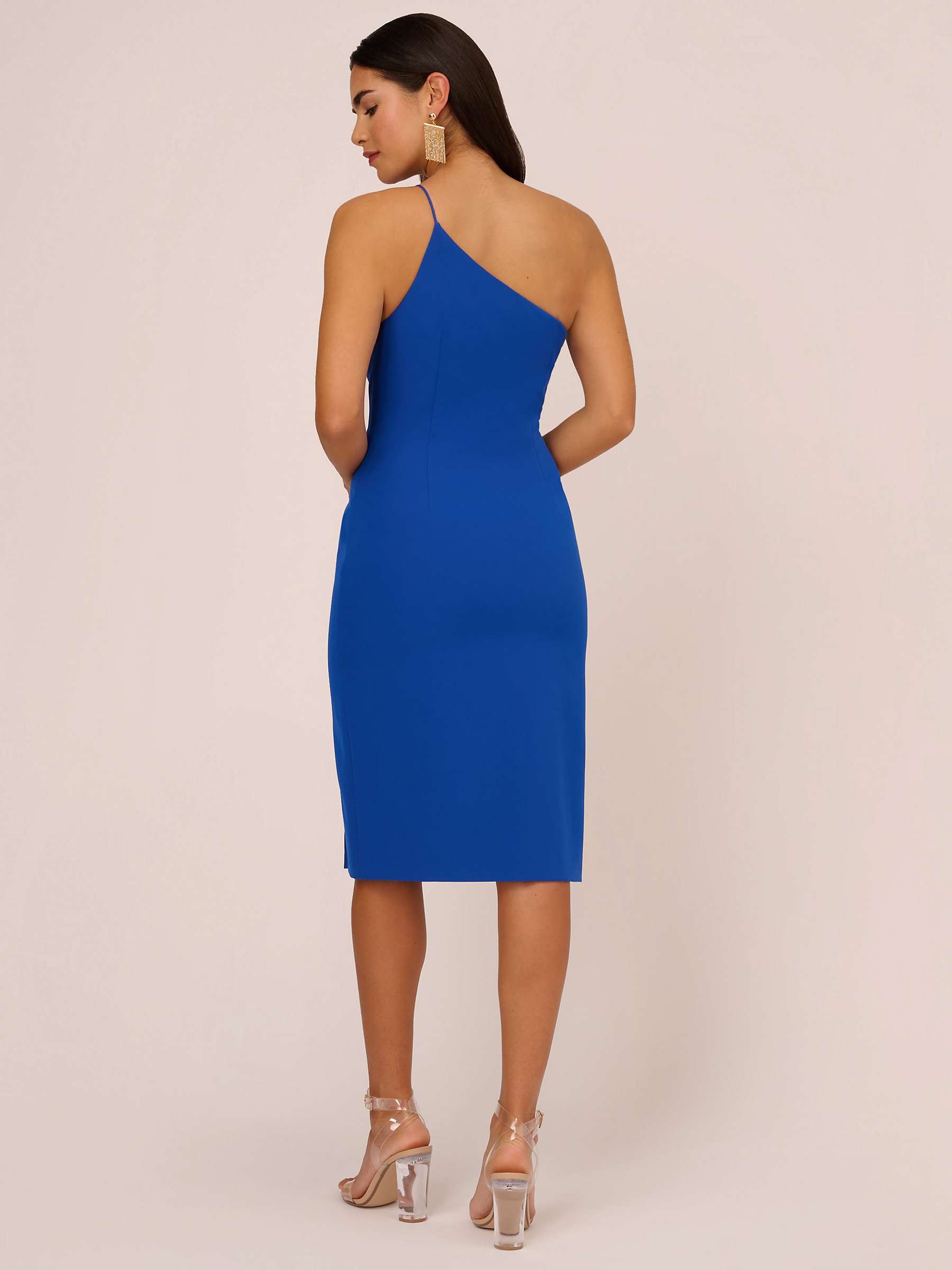 Buy Aidan by Adrianna Papell Knit Crepe On Shoulder Dress, Royal Sapphire Online at johnlewis.com