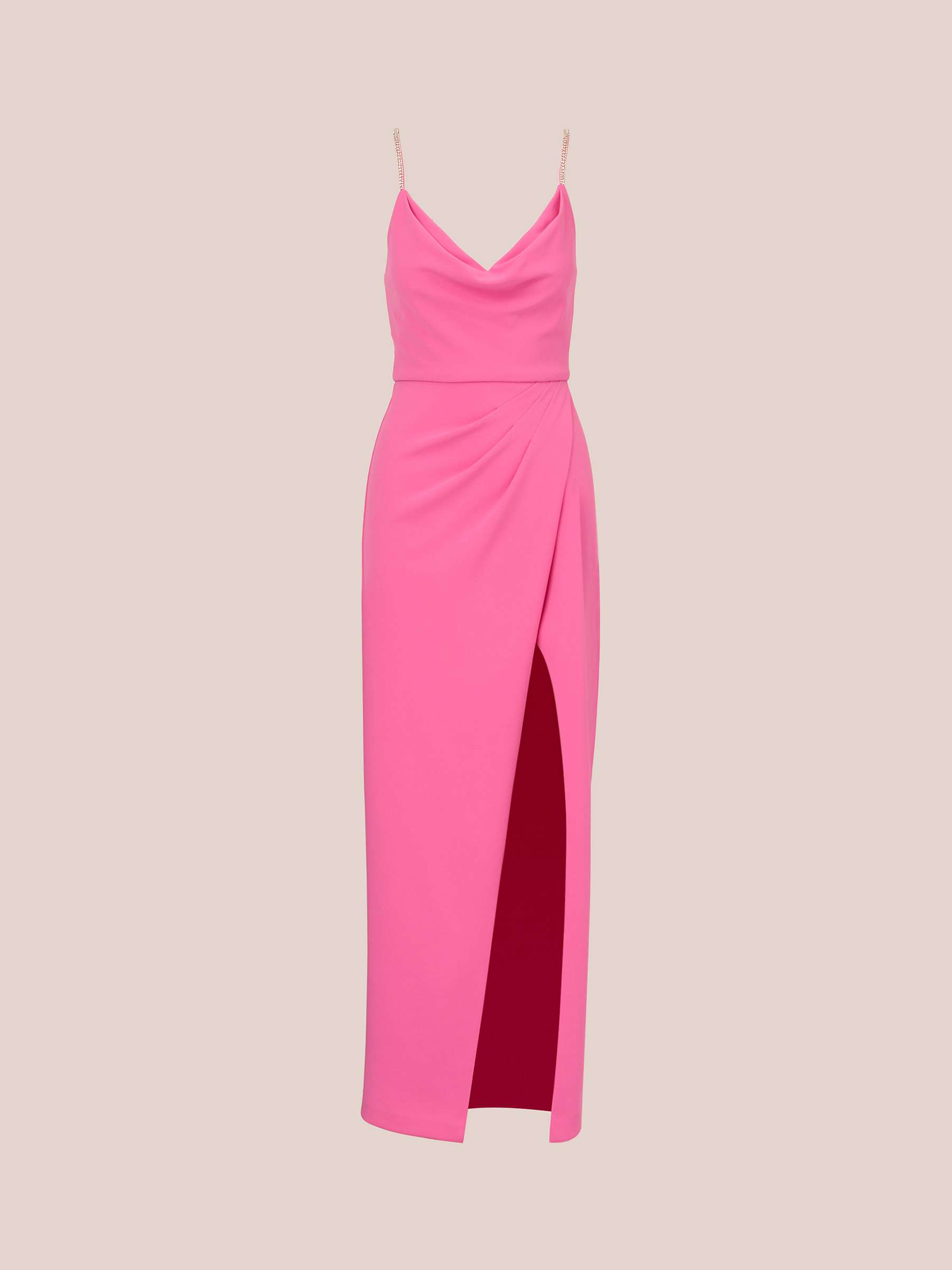 Buy Aidan Mattox by Adrianna Papell Cowl Neck Column Maxi Dress, Pink Parfait Online at johnlewis.com