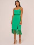 Adrianna Papell Crepe Fringe Midi Dress, Summer Green