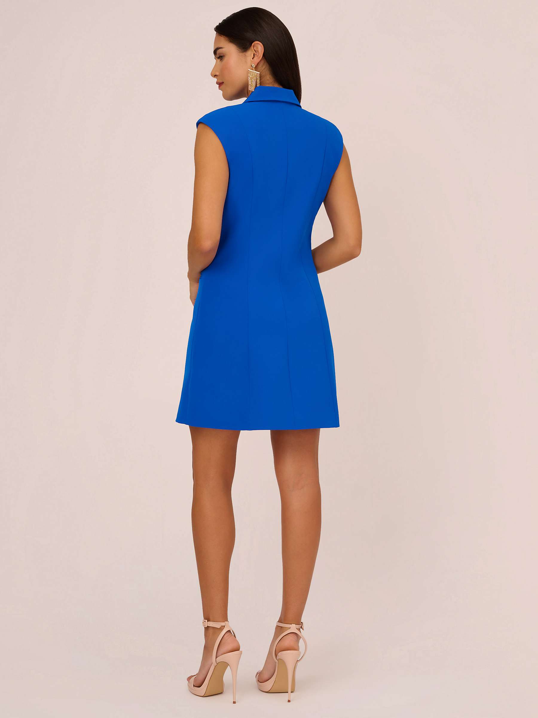 Buy Aidan by Adrianna Papell Sleeveless Blazer Dress, Azure Online at johnlewis.com