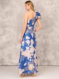 Aidan Mattox by Adrianna Papell One Shoulder Burnout Maxi Dress, Royal Sapphire, Royal Sapphire