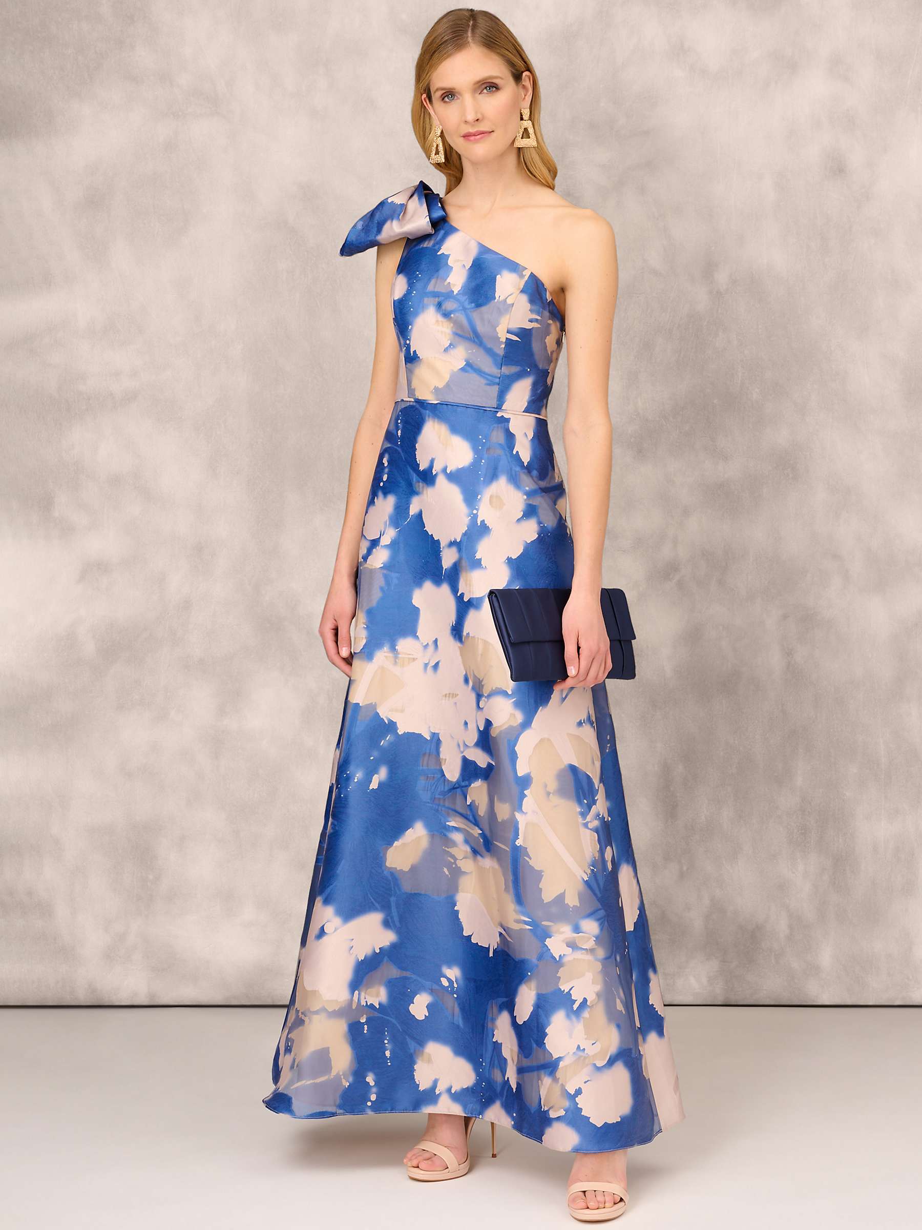 Buy Aidan Mattox by Adrianna Papell One Shoulder Burnout Maxi Dress, Royal Sapphire Online at johnlewis.com