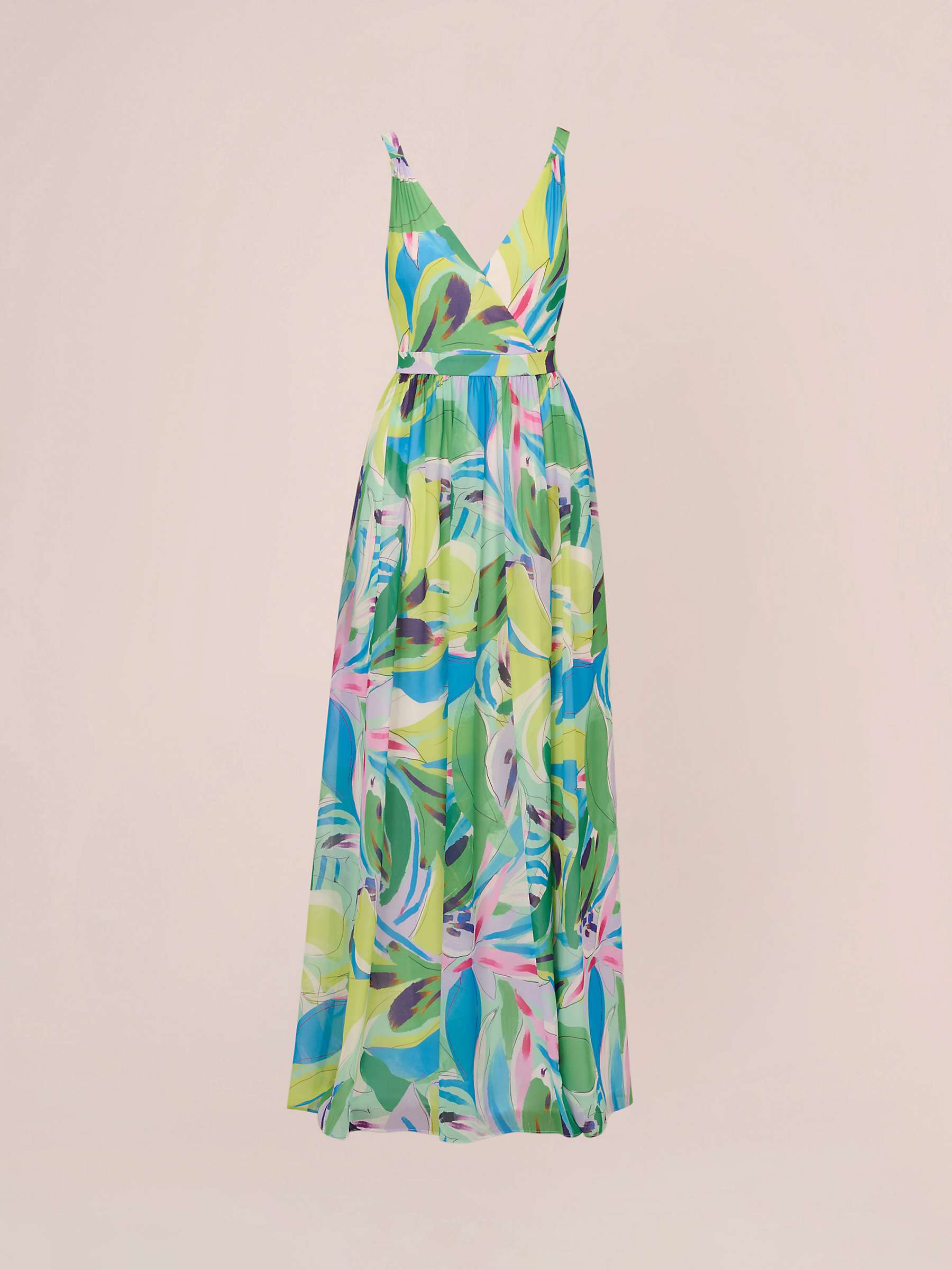 Buy Aidan by Adrianna Papell Floral Chiffon Maxi Dress, Green/Multi Online at johnlewis.com