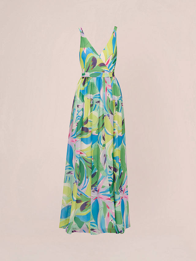 Aidan by Adrianna Papell Floral Chiffon Maxi Dress, Green/Multi