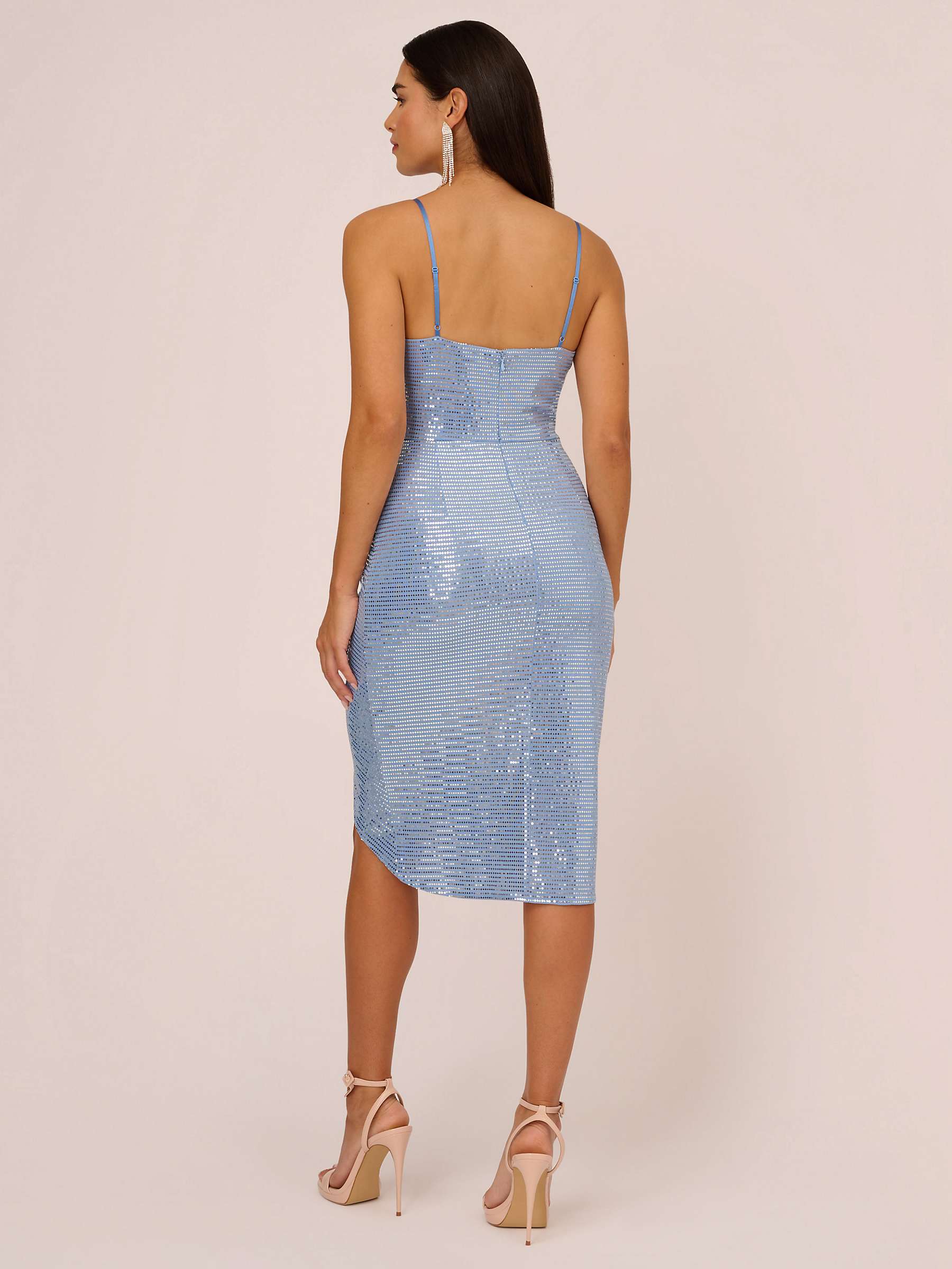 Buy Aidan by Adrianna Papell Metallic Knit Ruched Dress, Air Force Online at johnlewis.com
