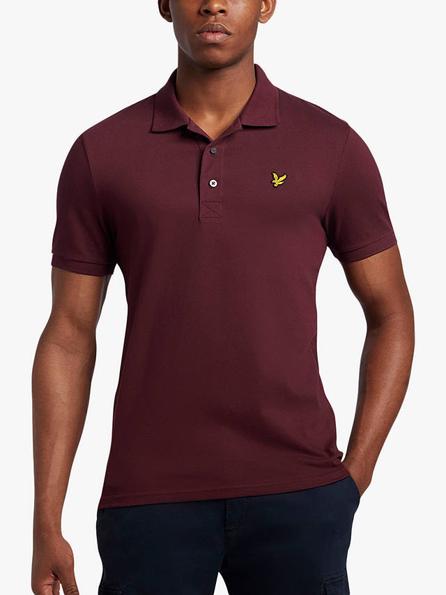 Lyle & Scott Short Sleeve Polo Shirt, Burgundy