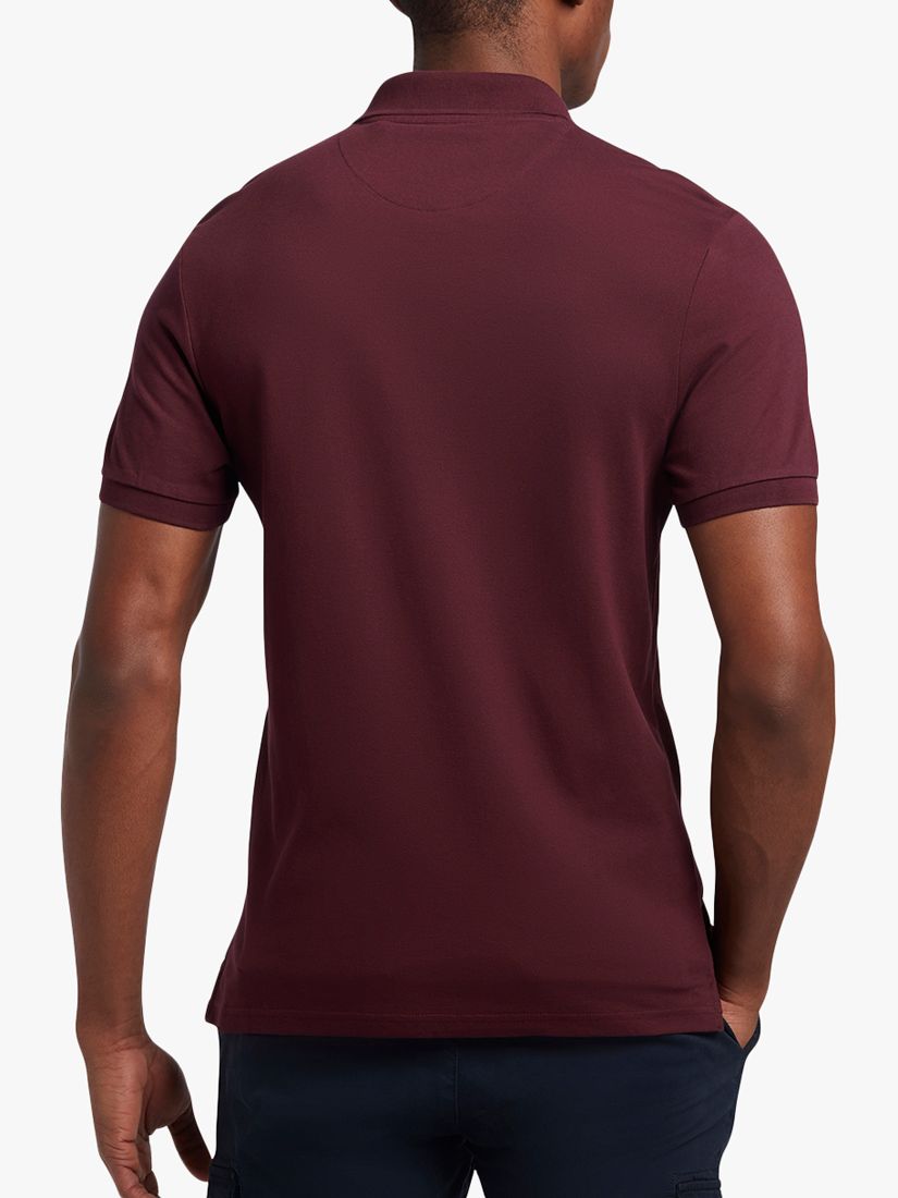 Lyle & Scott Short Sleeve Polo Shirt, Burgundy, XS
