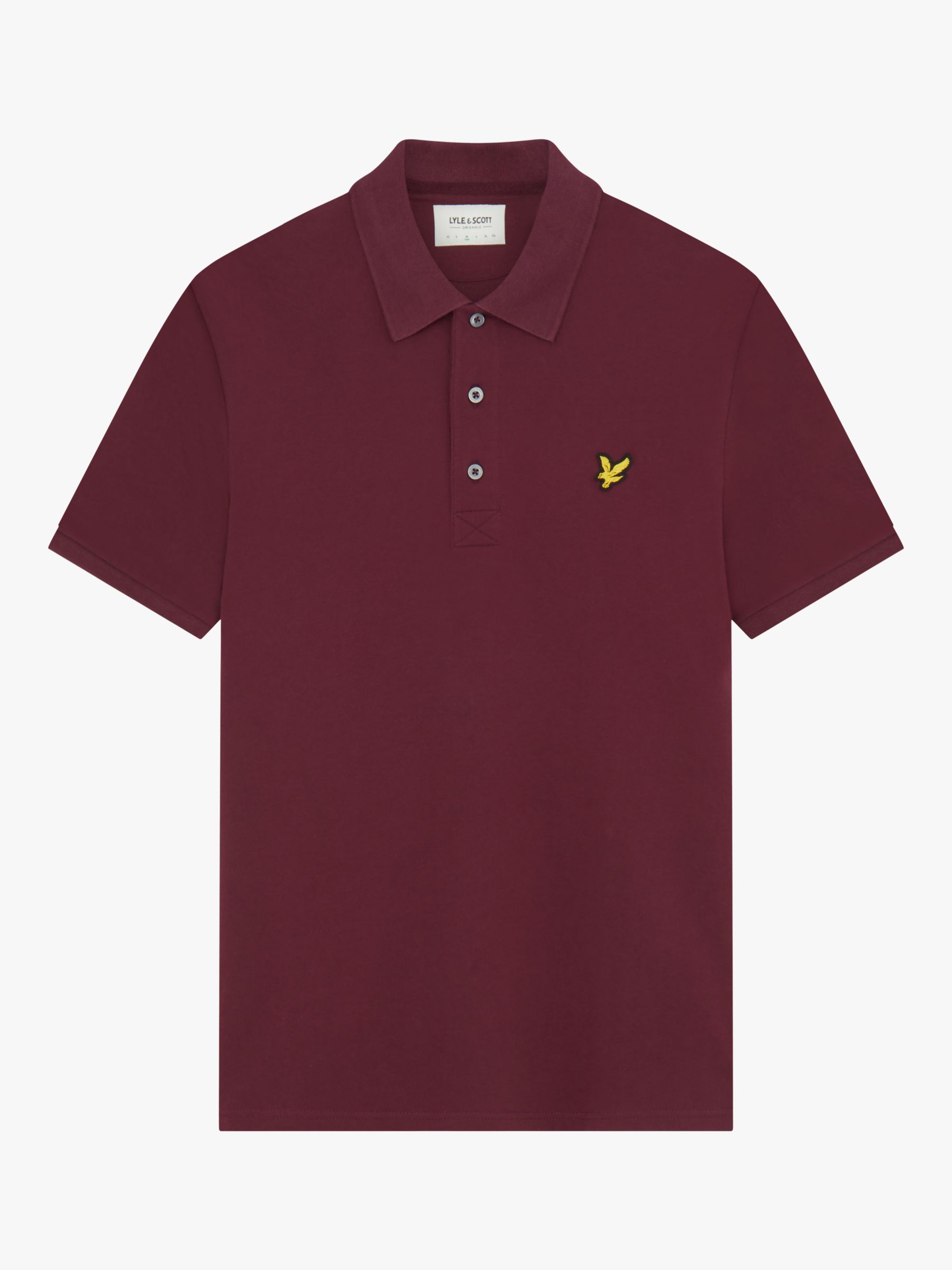Lyle & Scott Short Sleeve Polo Shirt, Burgundy, L