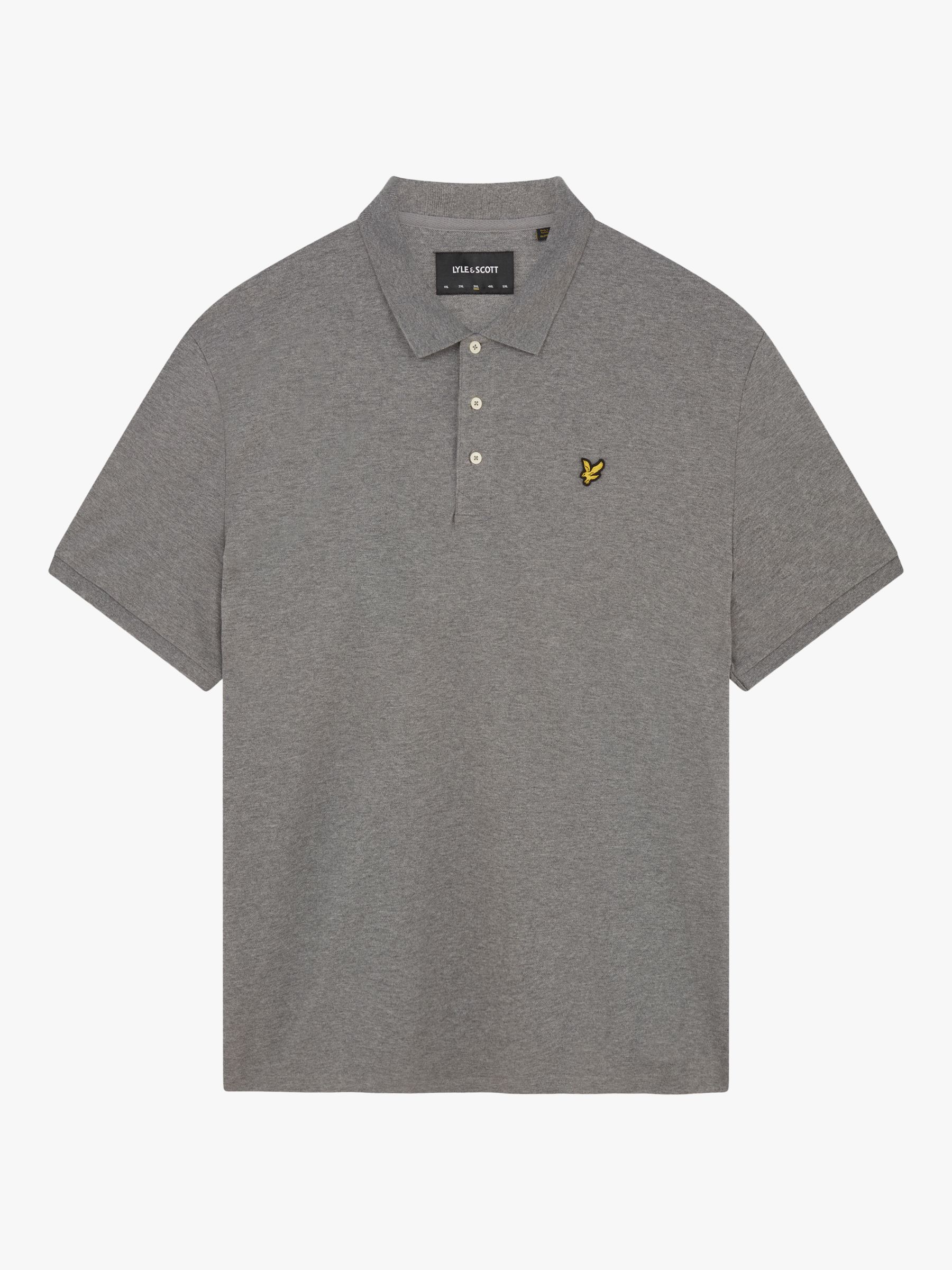 Lyle & Scott Short Sleeve Polo Shirt, Grey Marl, XS