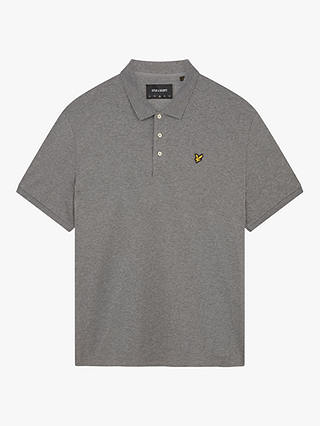 Lyle & Scott Short Sleeve Polo Shirt, Grey Marl