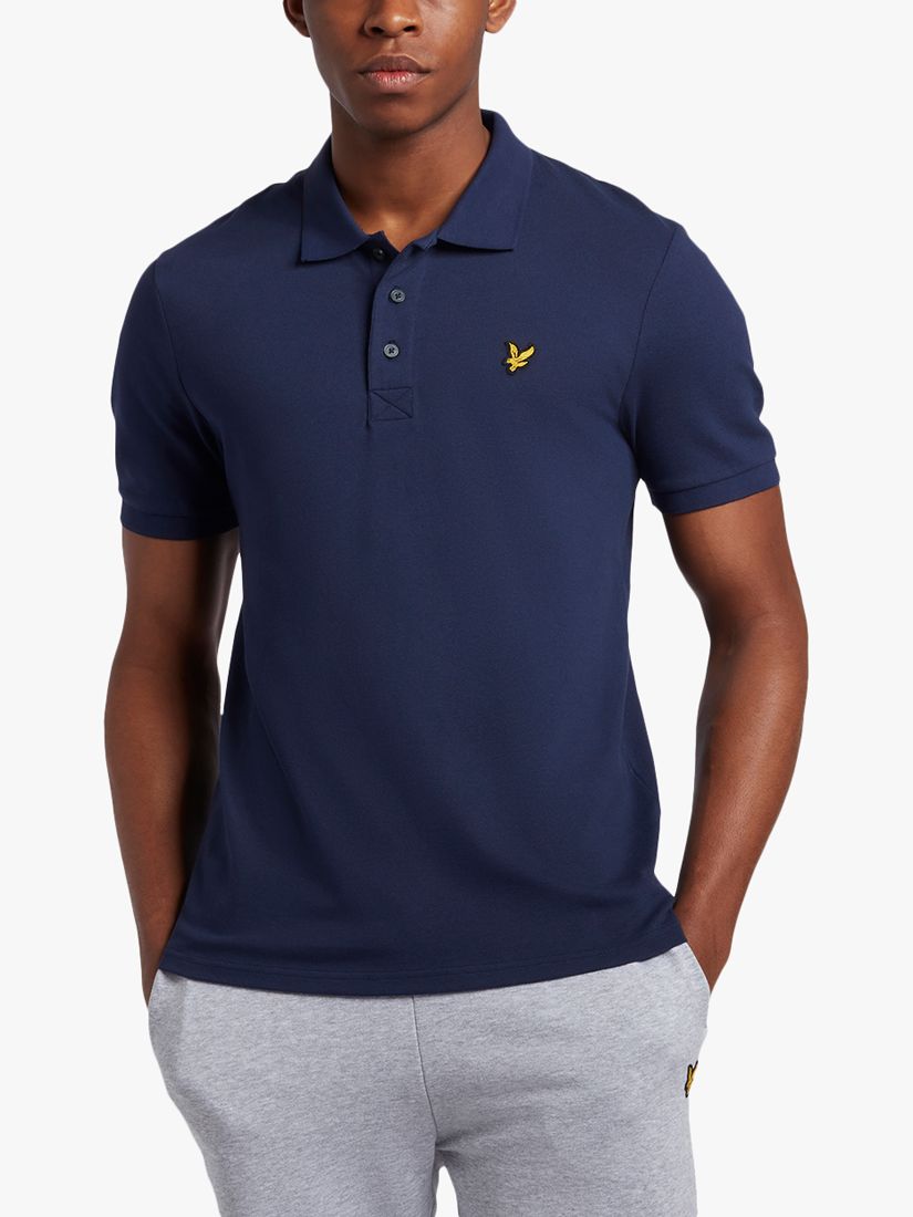 Lyle & Scott Short Sleeve Polo Shirt, Navy, XS