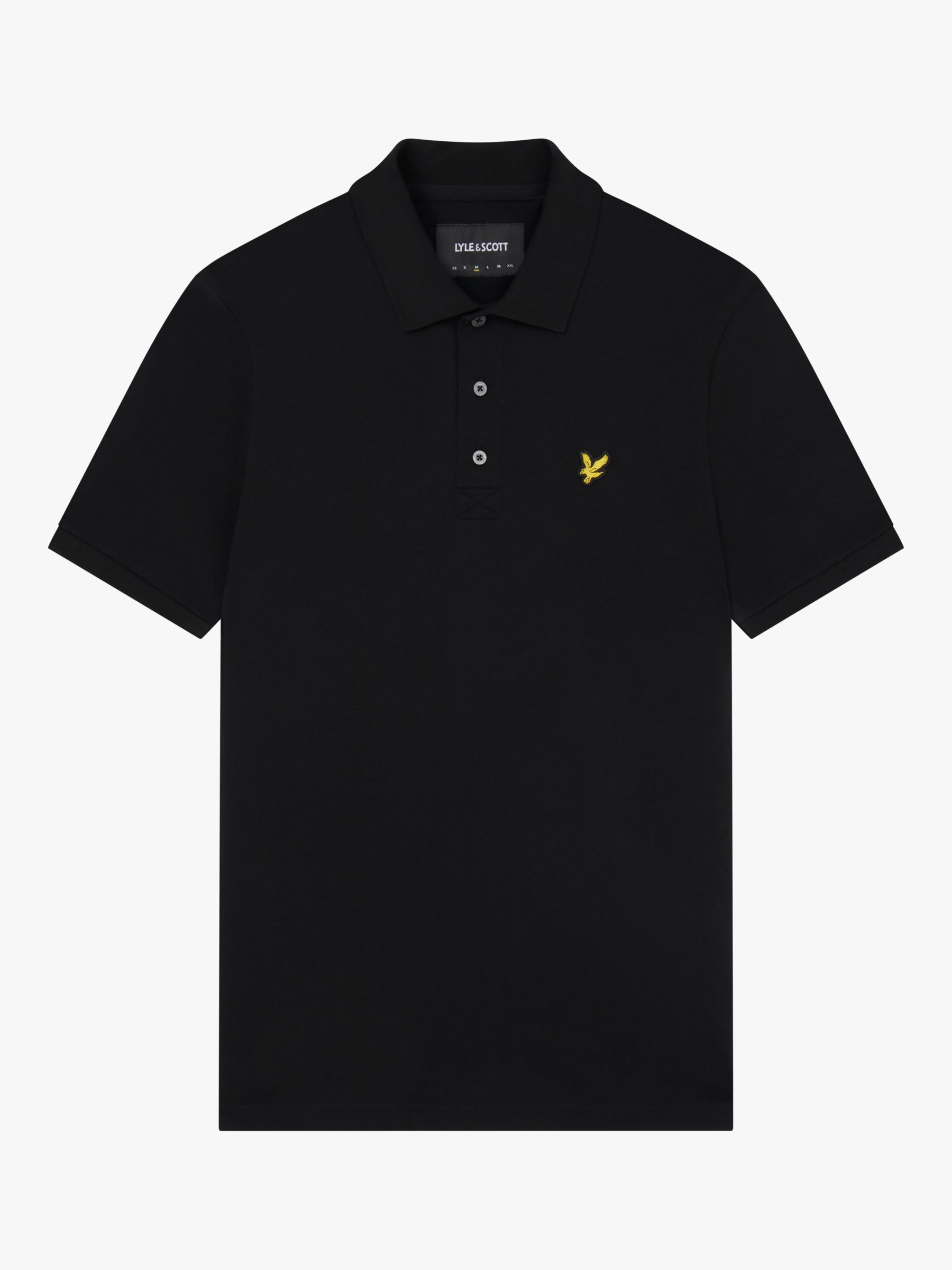 Lyle & Scott Short Sleeve Polo Shirt, Jet Black, XS