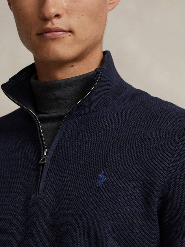 Polo Ralph Lauren Long Sleeve Half Zip Pullover Jumper, Navy