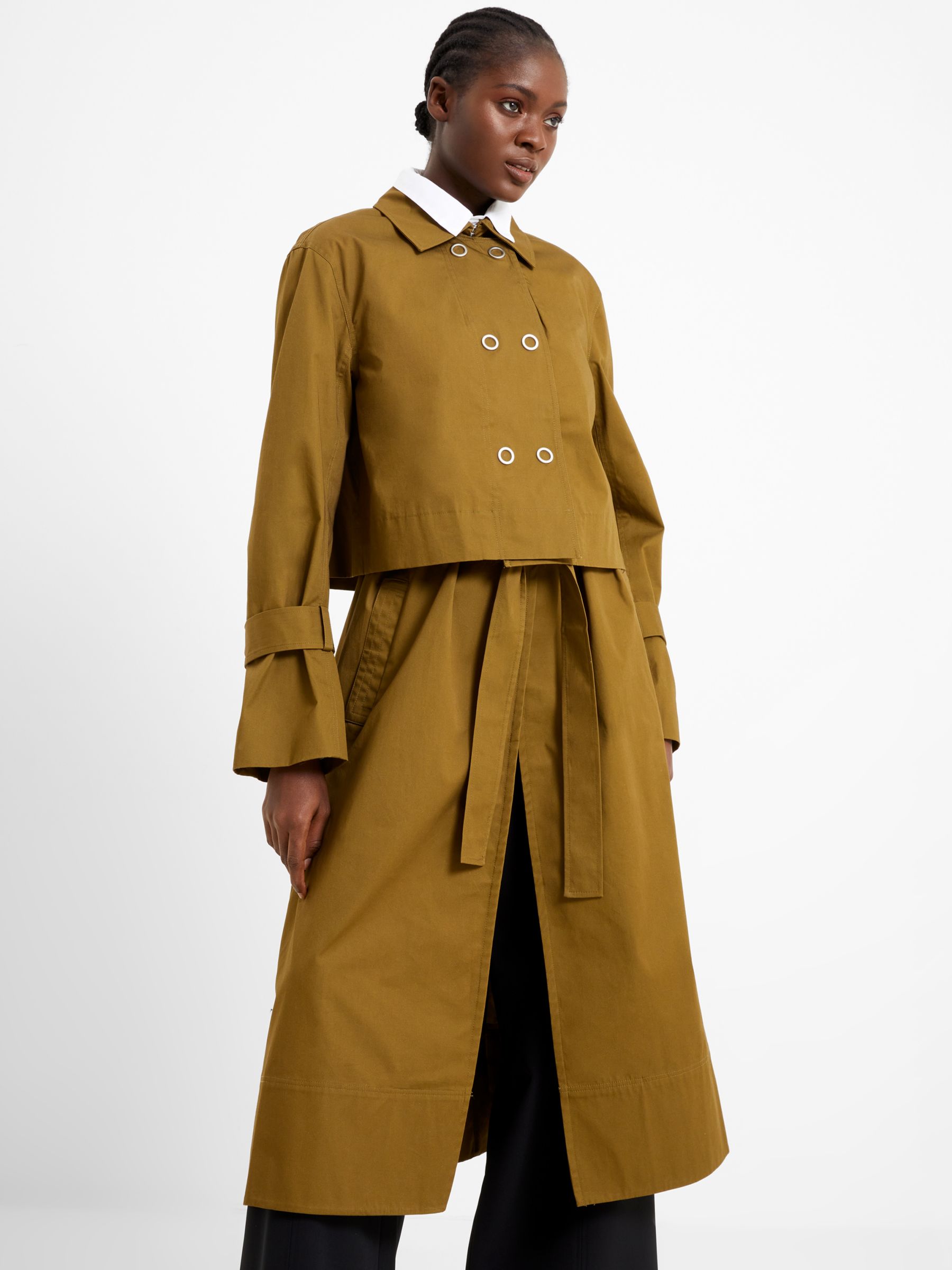 French Connection Fayette Plain Trench Coat, Nutria at John Lewis ...
