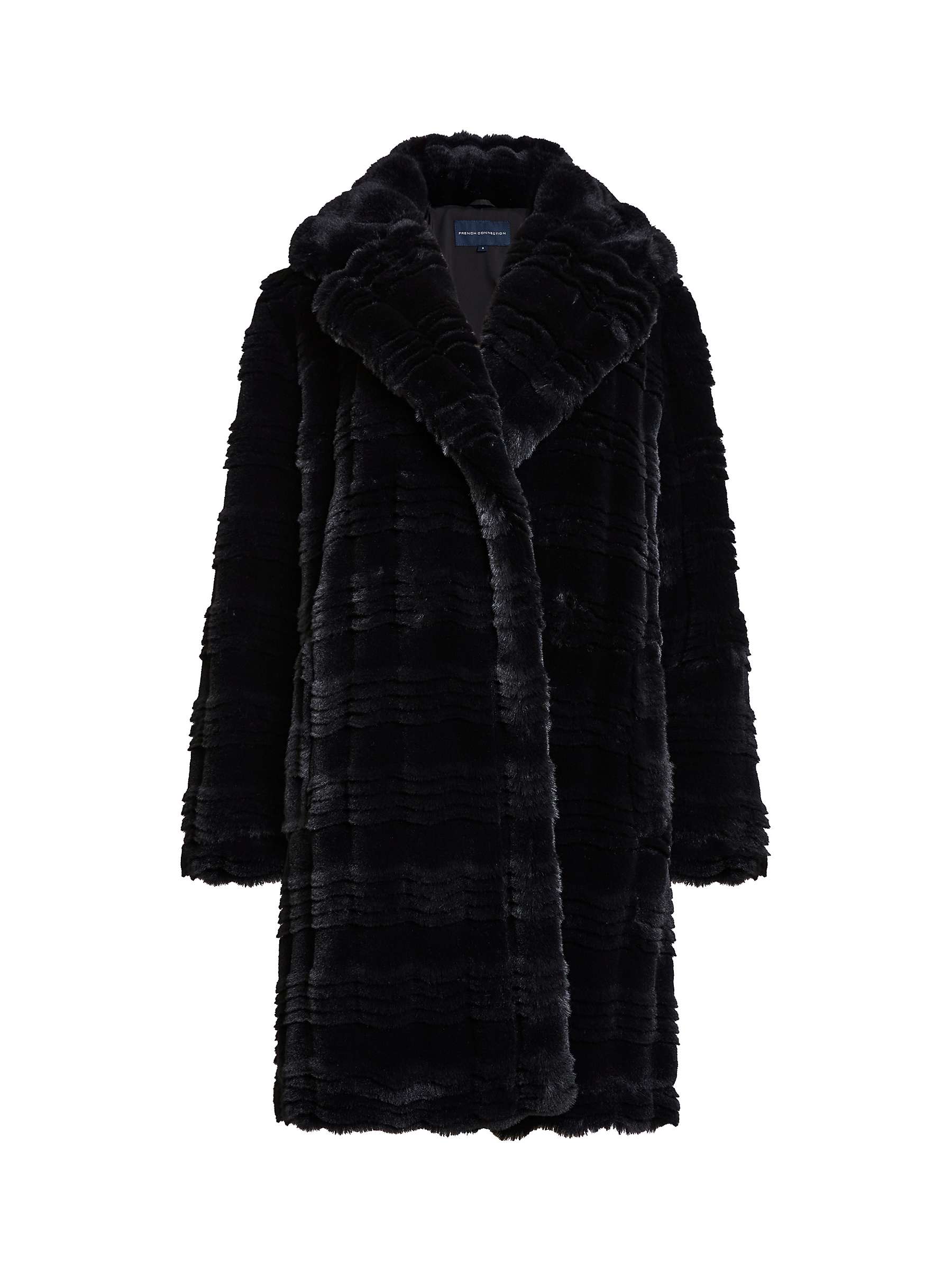 Buy French Connection Daryn Faux Fur Coat, Blackout Online at johnlewis.com