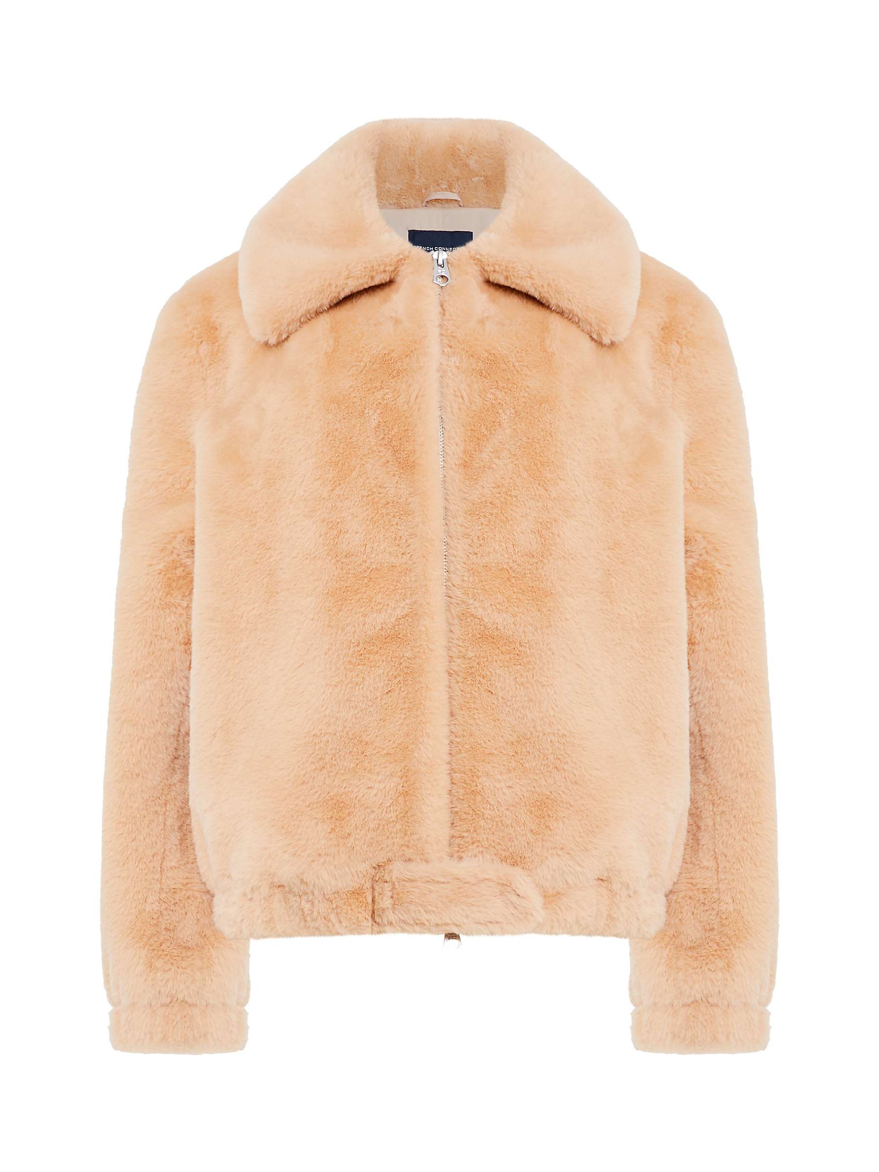Buy French Connection Avi Iren Faux Fur Jacket, Mid Brown Online at johnlewis.com