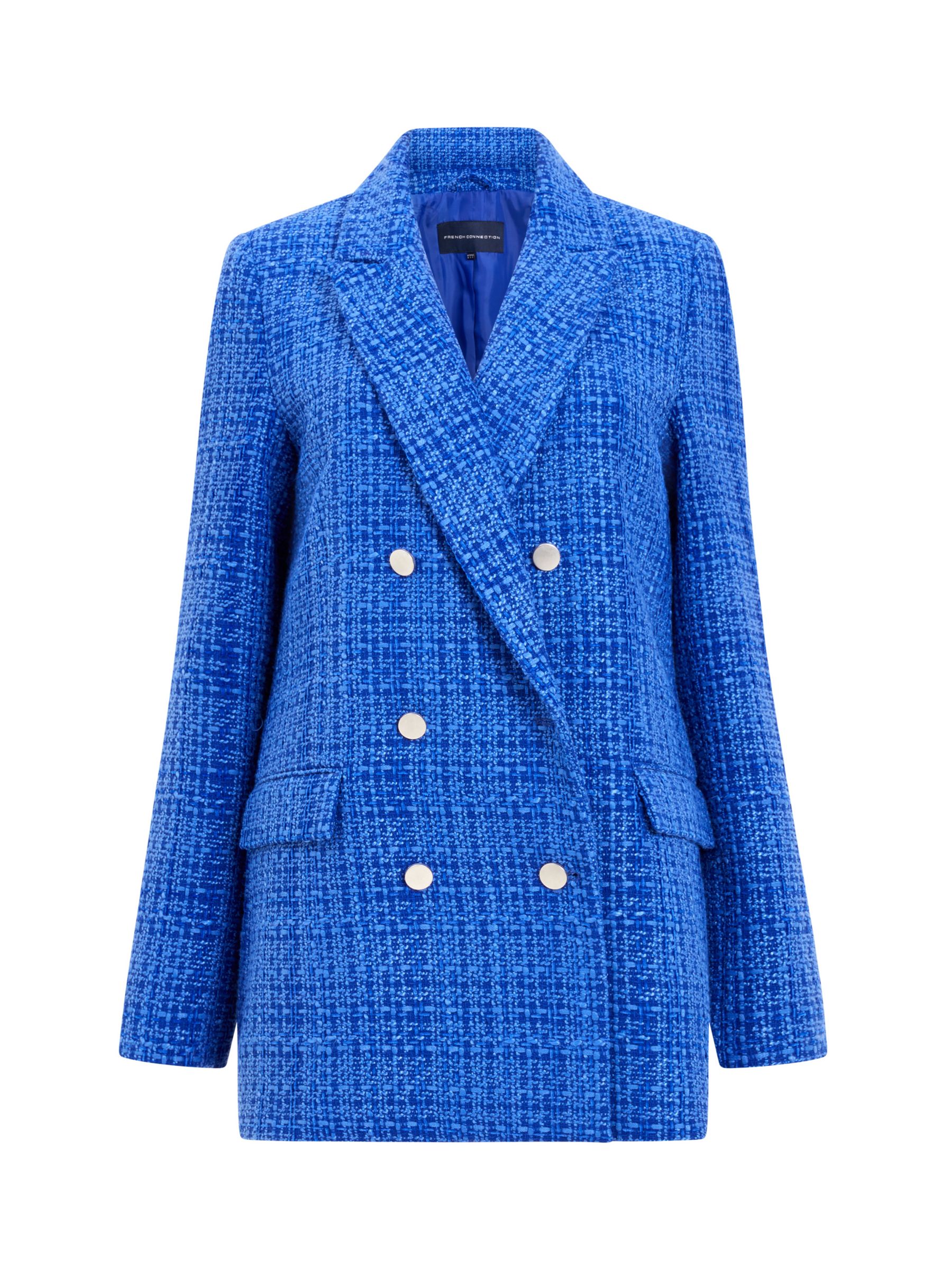 French Connection Cammie Shimmer Blazer, Blue Light at John Lewis ...