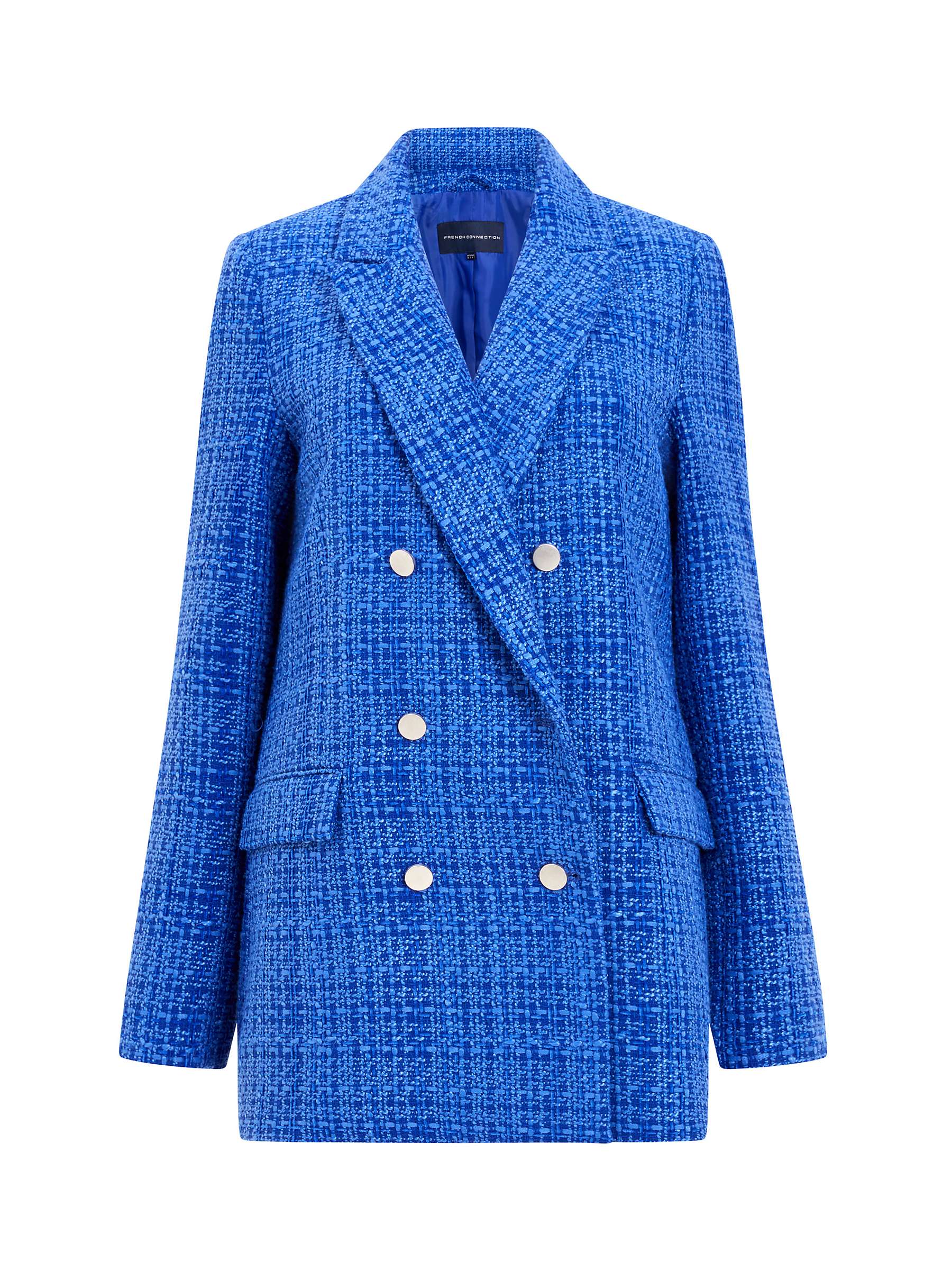 Buy French Connection Cammie Shimmer Blazer, Blue Light Online at johnlewis.com