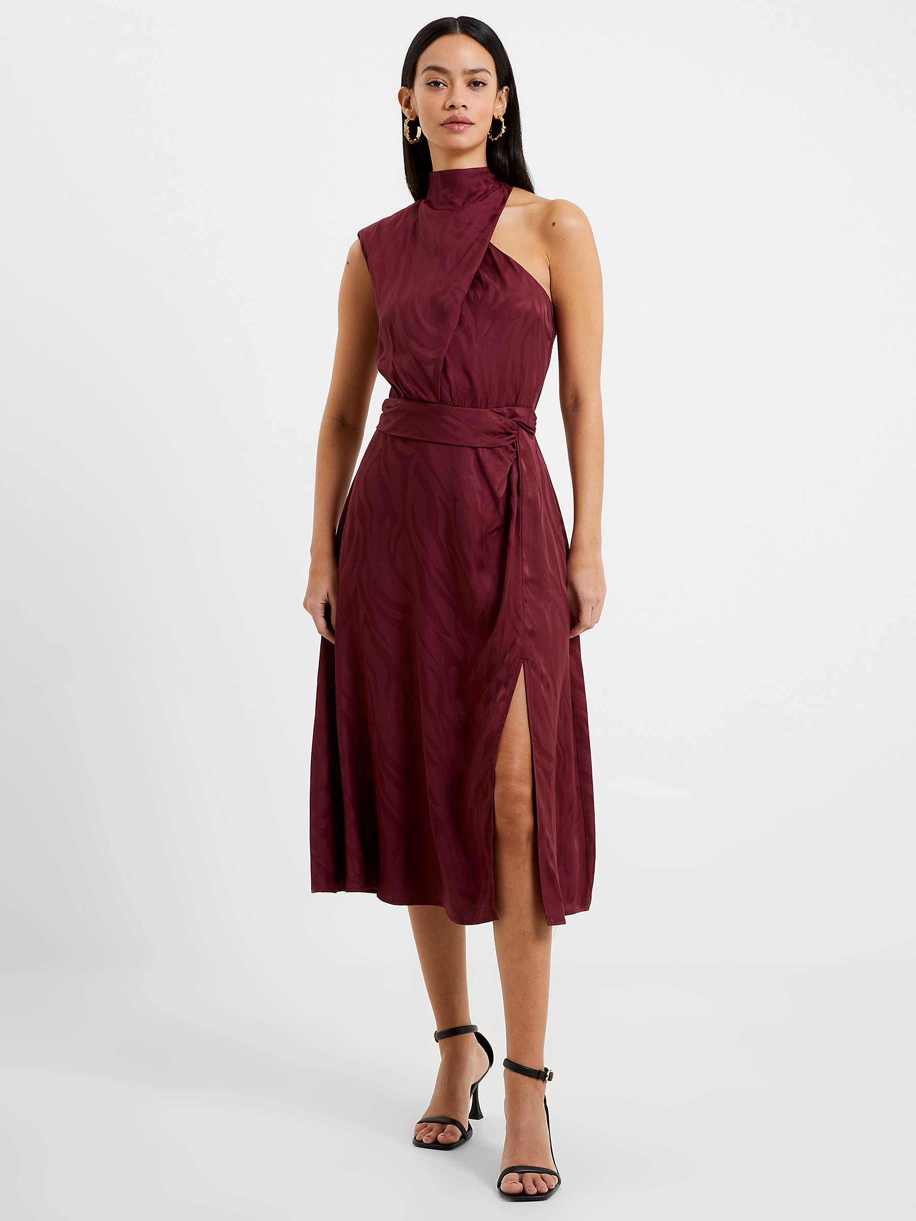 Buy French Connection Aba Satin Dress, Chocolate Truffle Online at johnlewis.com