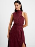 French Connection Aba Satin Dress, Chocolate Truffle