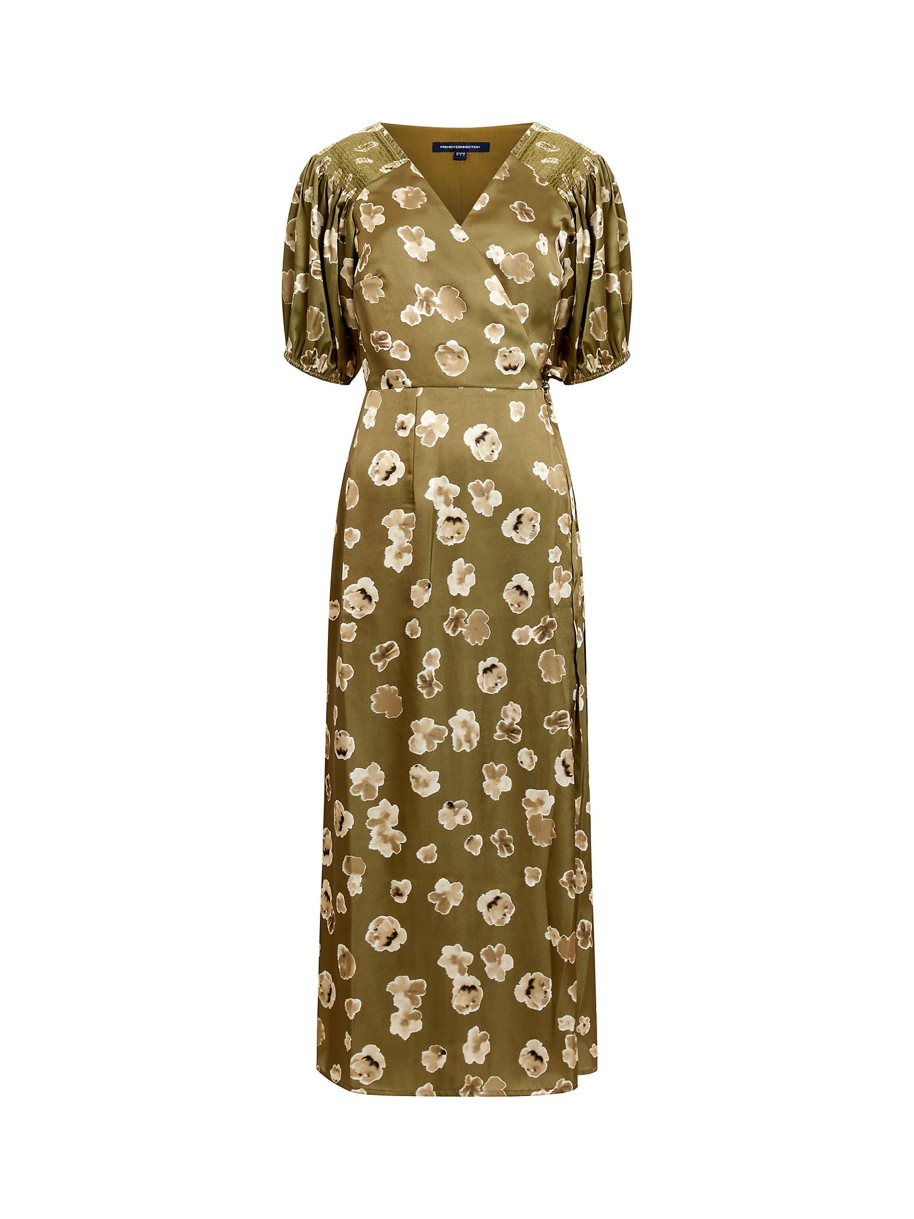 Buy French Connection Bronwyn Satin Short Sleeve Midi Dress, Nutria Online at johnlewis.com