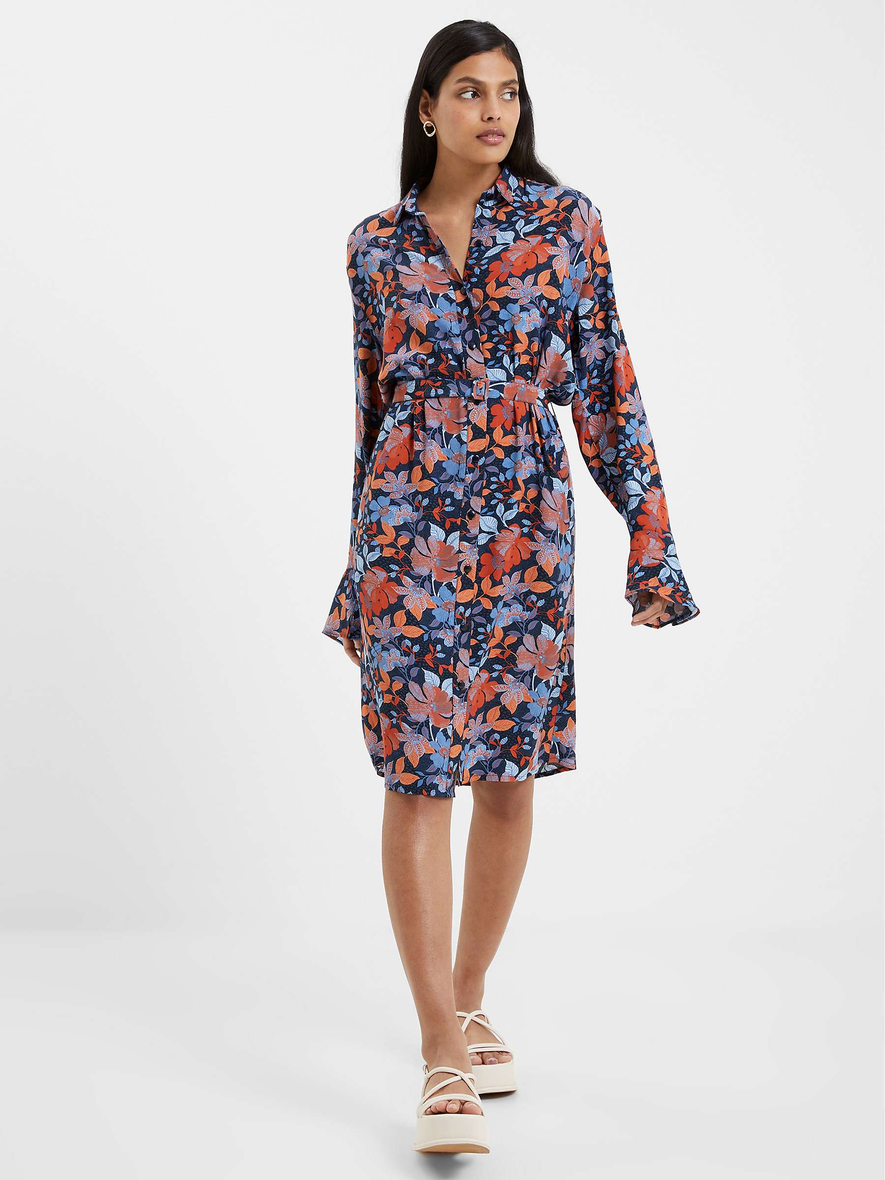 Buy French Connection Adalina Shirt Dress, Blue/Multi Online at johnlewis.com