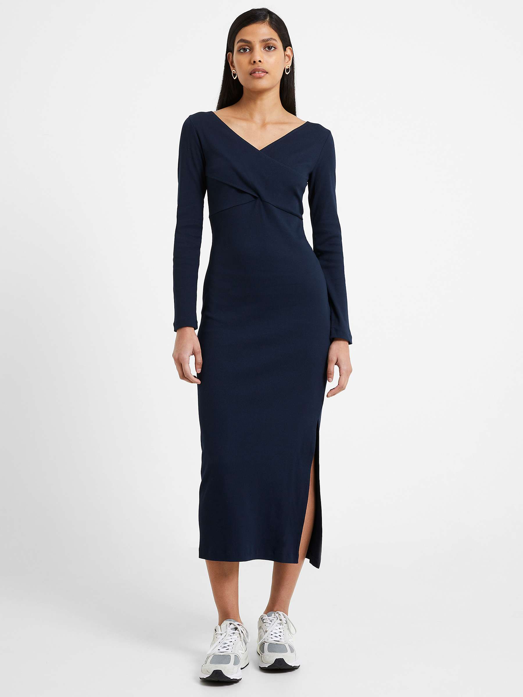 Buy French Connection Rassia Crossover Midi Dress, Marine Online at johnlewis.com