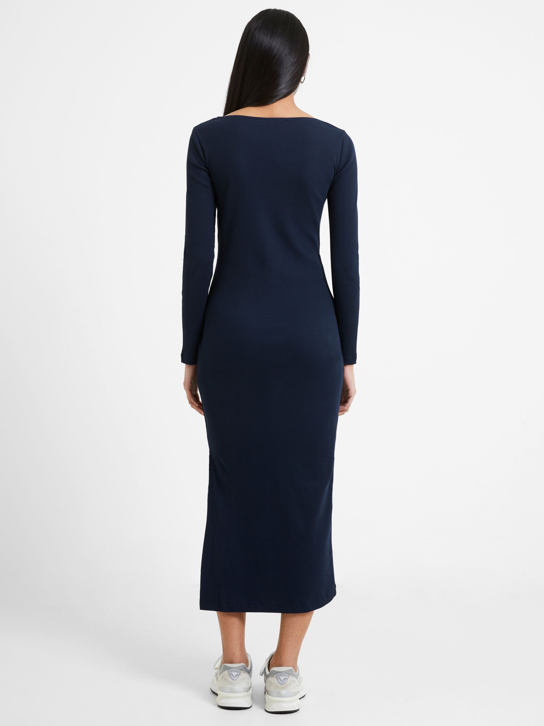 French Connection Rassia Crossover Midi Dress, Marine at John Lewis ...