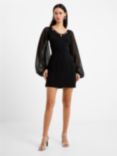 French Connection Addinala Crepe Mini Dress, Black, Black