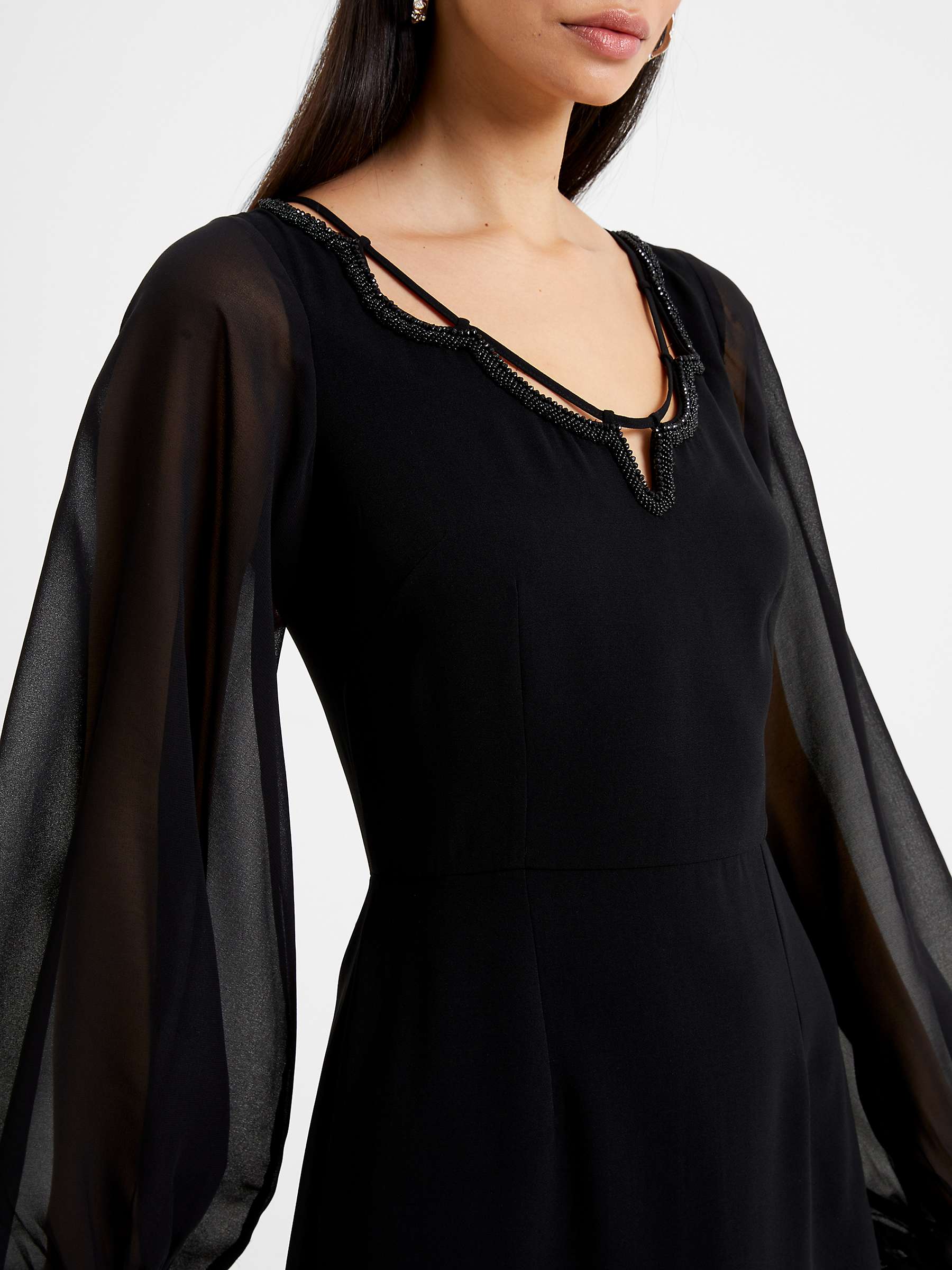 Buy French Connection Addinala Crepe Mini Dress, Black Online at johnlewis.com