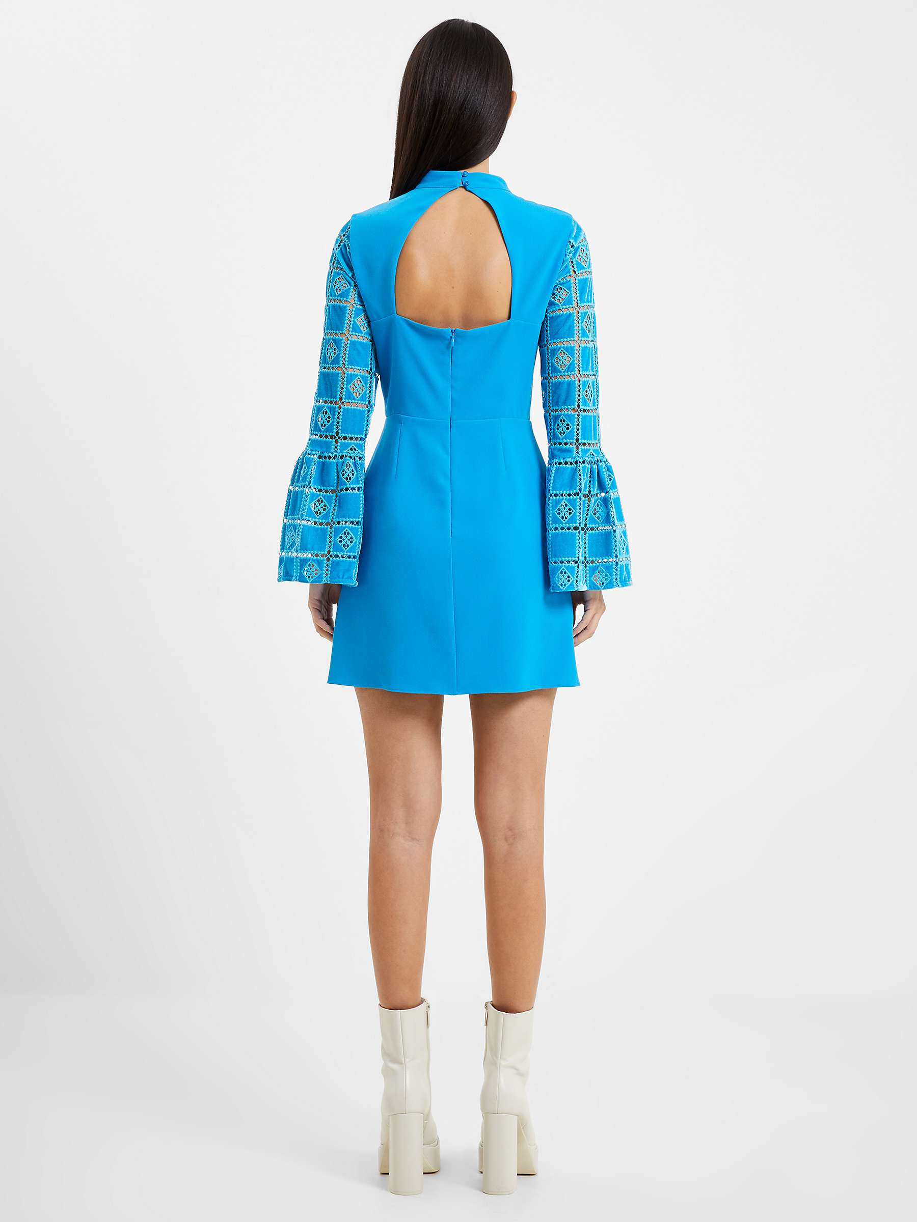 Buy French Connection Garnet Velvet Lace Mini Dress, Blue Jewel Online at johnlewis.com