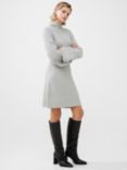 French Connection Babysoft Mock Neck Mini Dress, Light Grey Melange