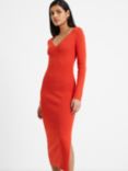 French Connection Mari Knit Dress, Mandarin Red