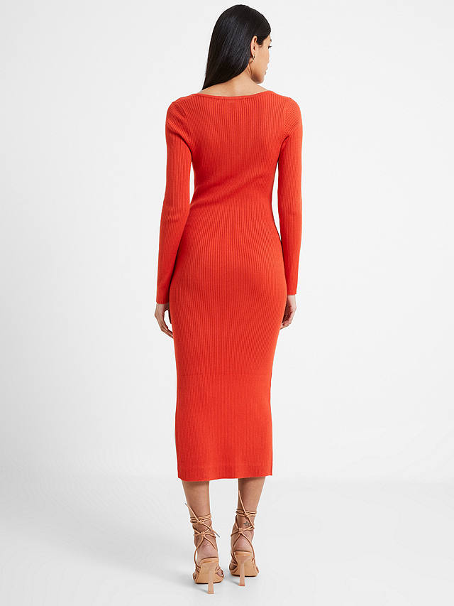 French Connection Mari Knit Dress, Mandarin Red 