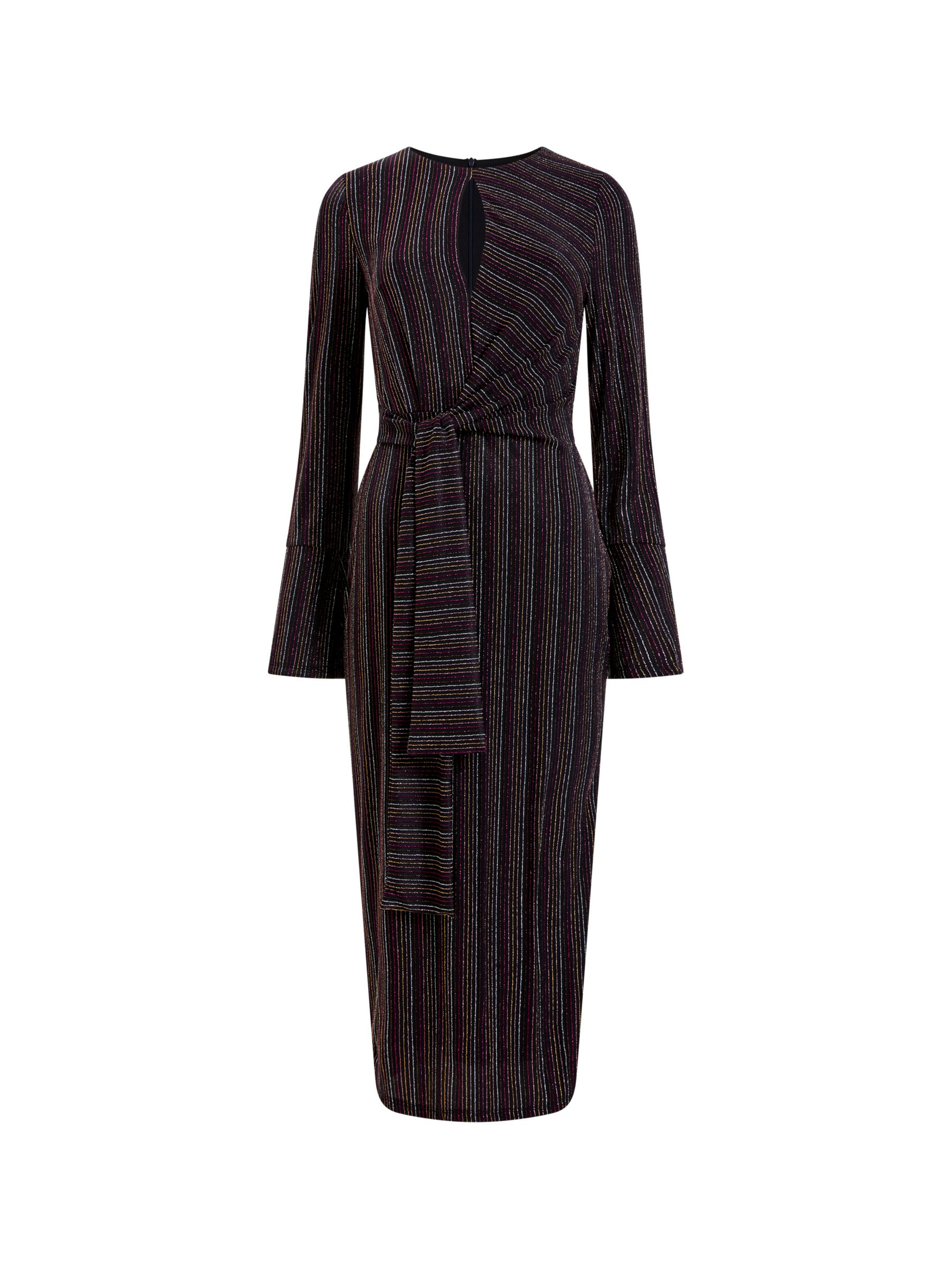 French Connection Paula Keyhole Midi Dress, Black at John Lewis & Partners