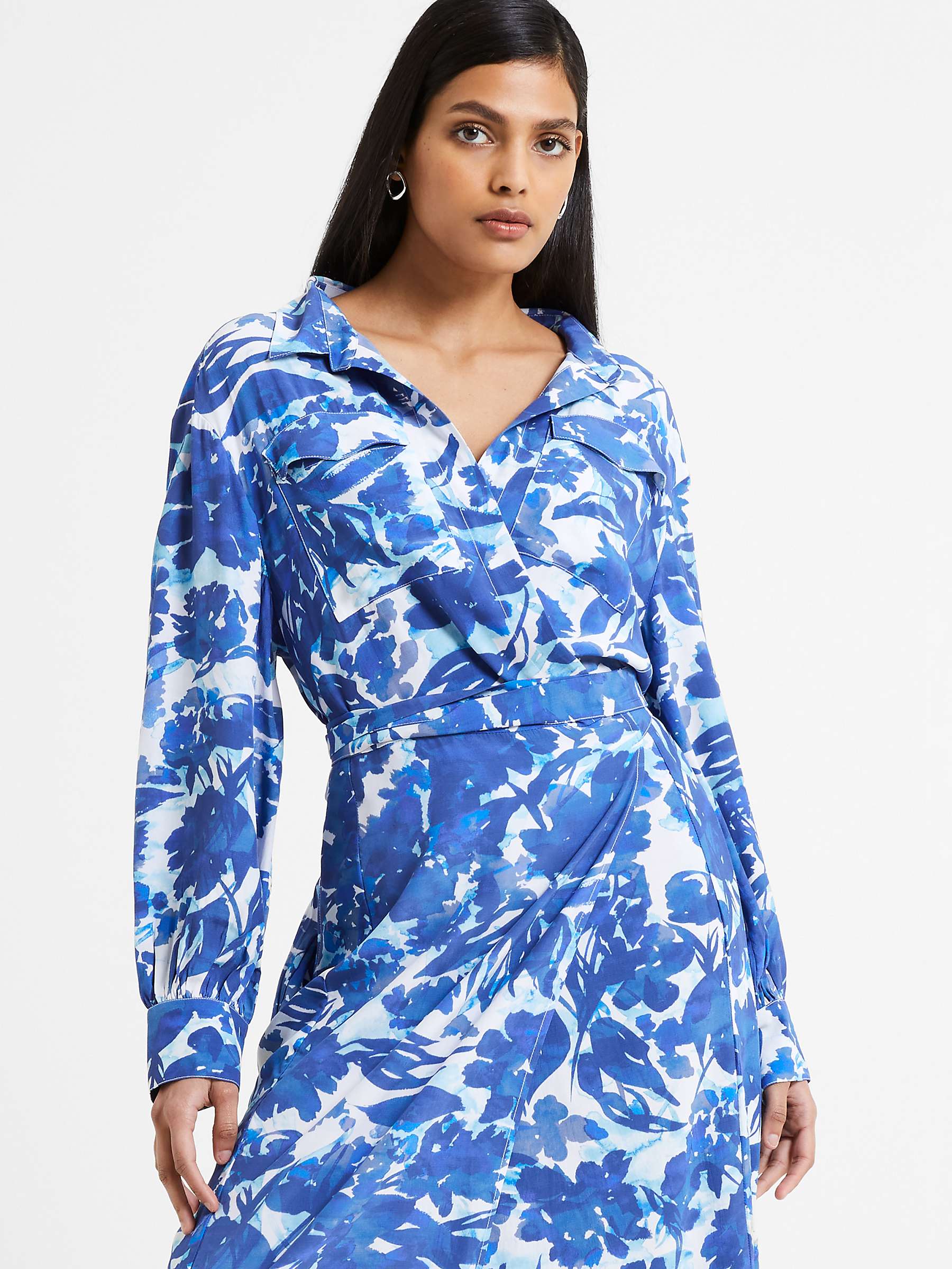 Buy French Connection Bailee Delphine Midi Dress, Blue Depths Online at johnlewis.com