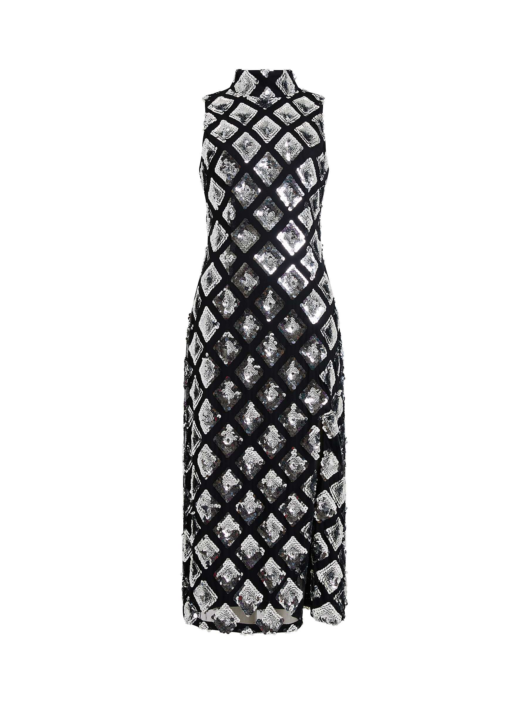 Buy French Connection Axel Embellished Dress, Black/Silver Online at johnlewis.com