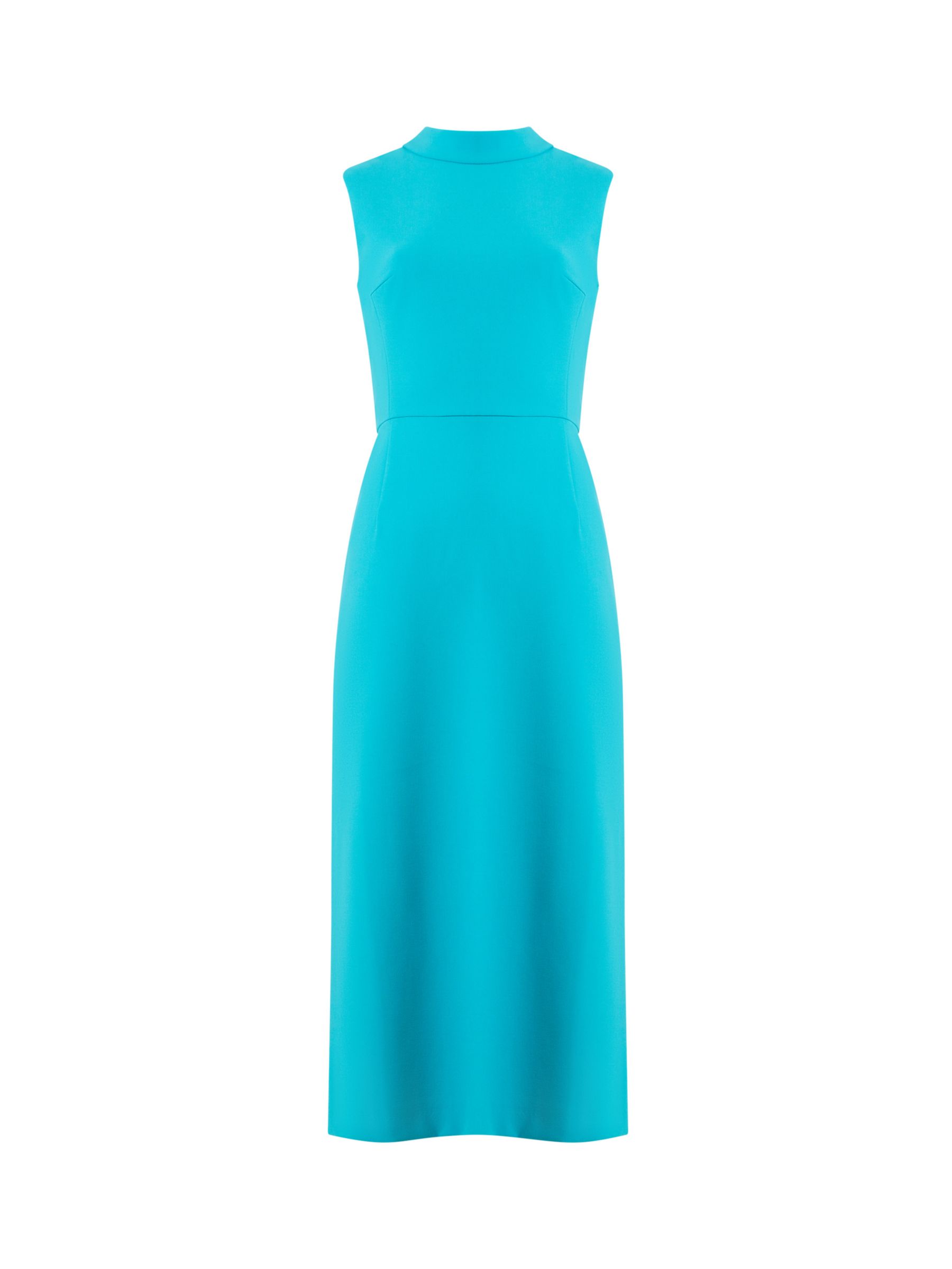 French Connection Echo Crepe Mock Neck Dress, Jaded Teal at John Lewis ...