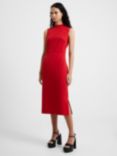 French Connection Echo Crepe Mock Neck Dress, Warm Red