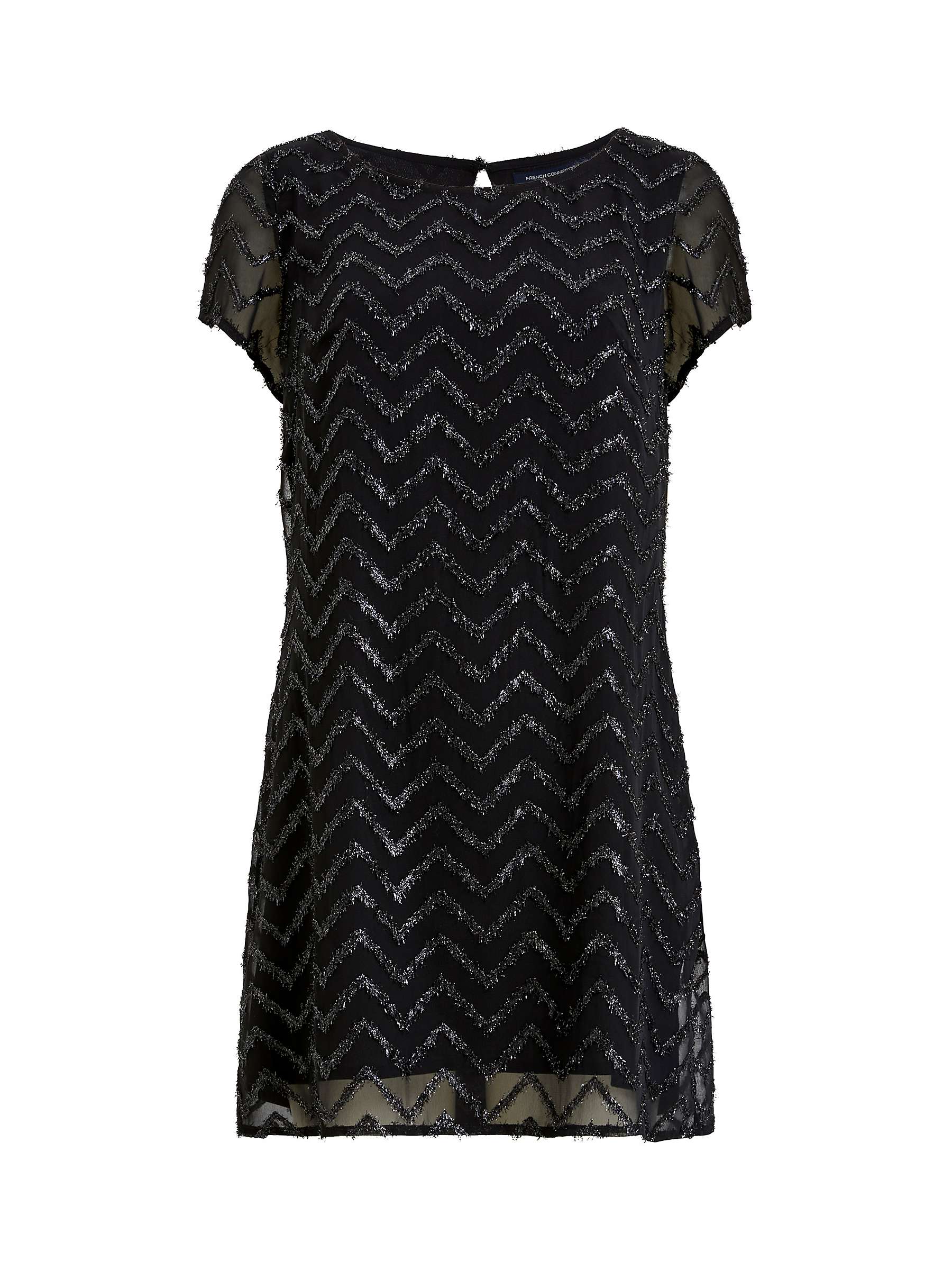Buy French Connection Ashton Lurex Mini Dress, Blackout Online at johnlewis.com