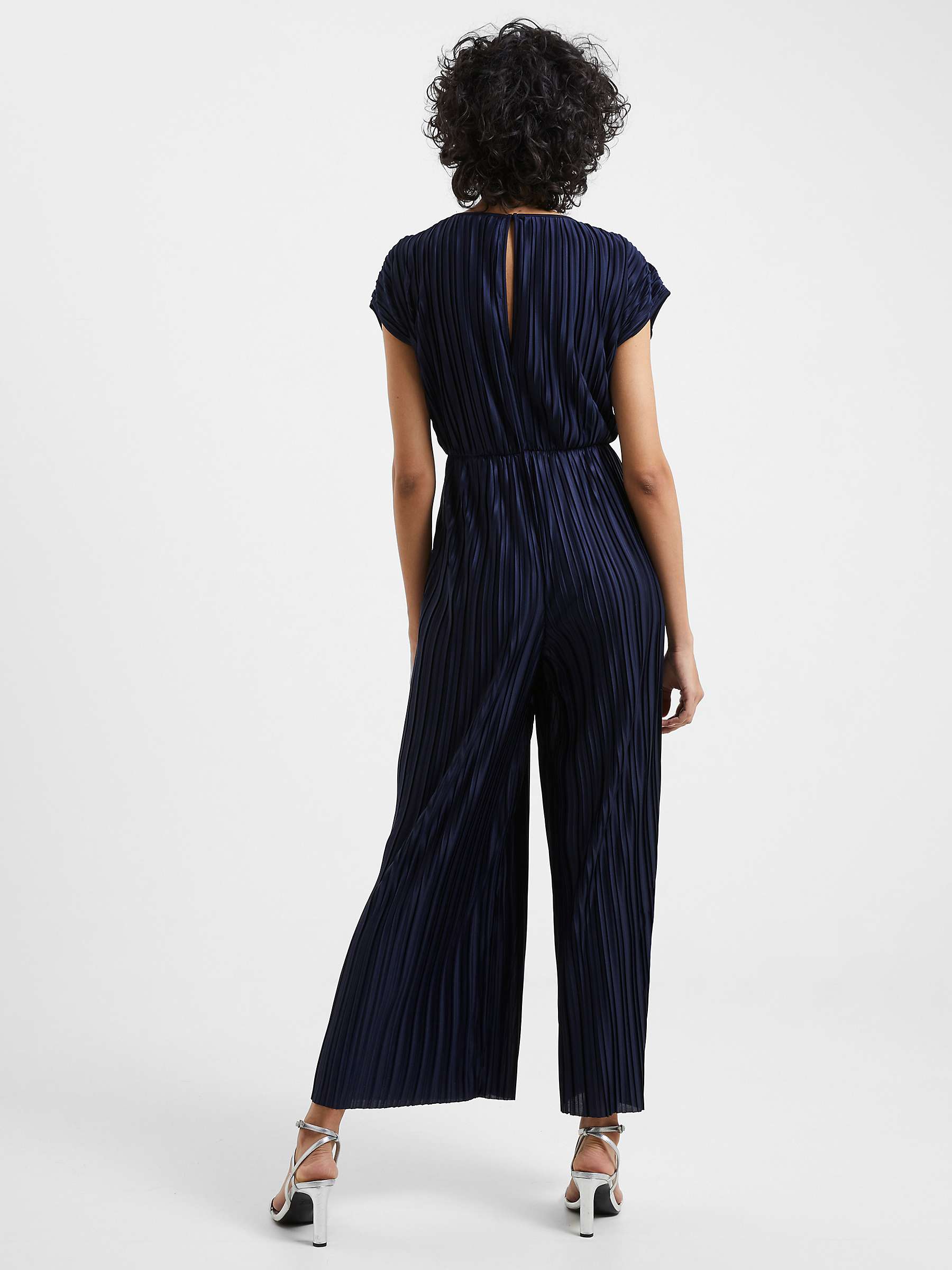 Buy French Connection Regi Pleated Jumpsuit, Navy Online at johnlewis.com